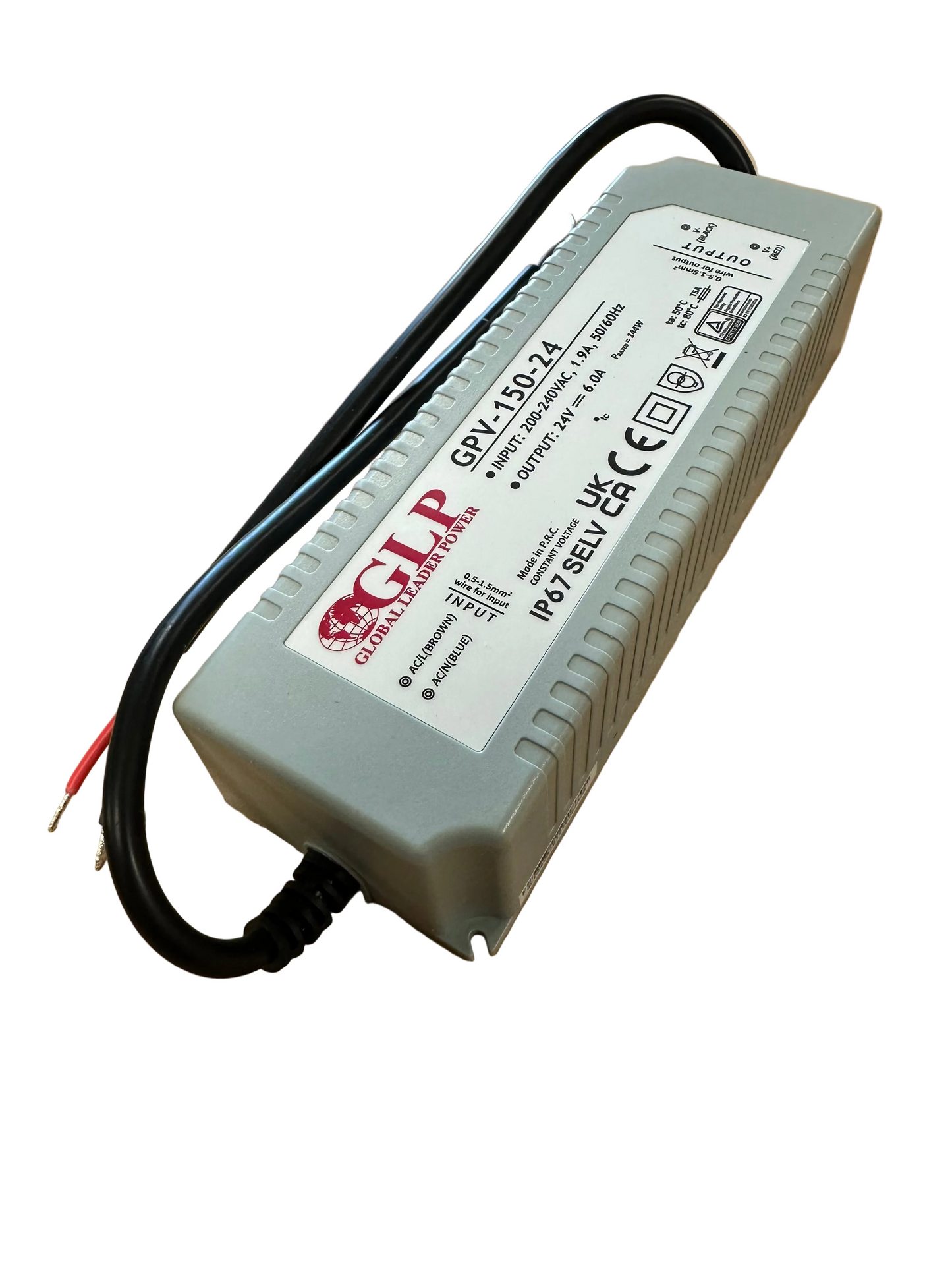 GLP GPV-150-24 144W 24V/6A CV IP67 LED Power Supply - LED Retro