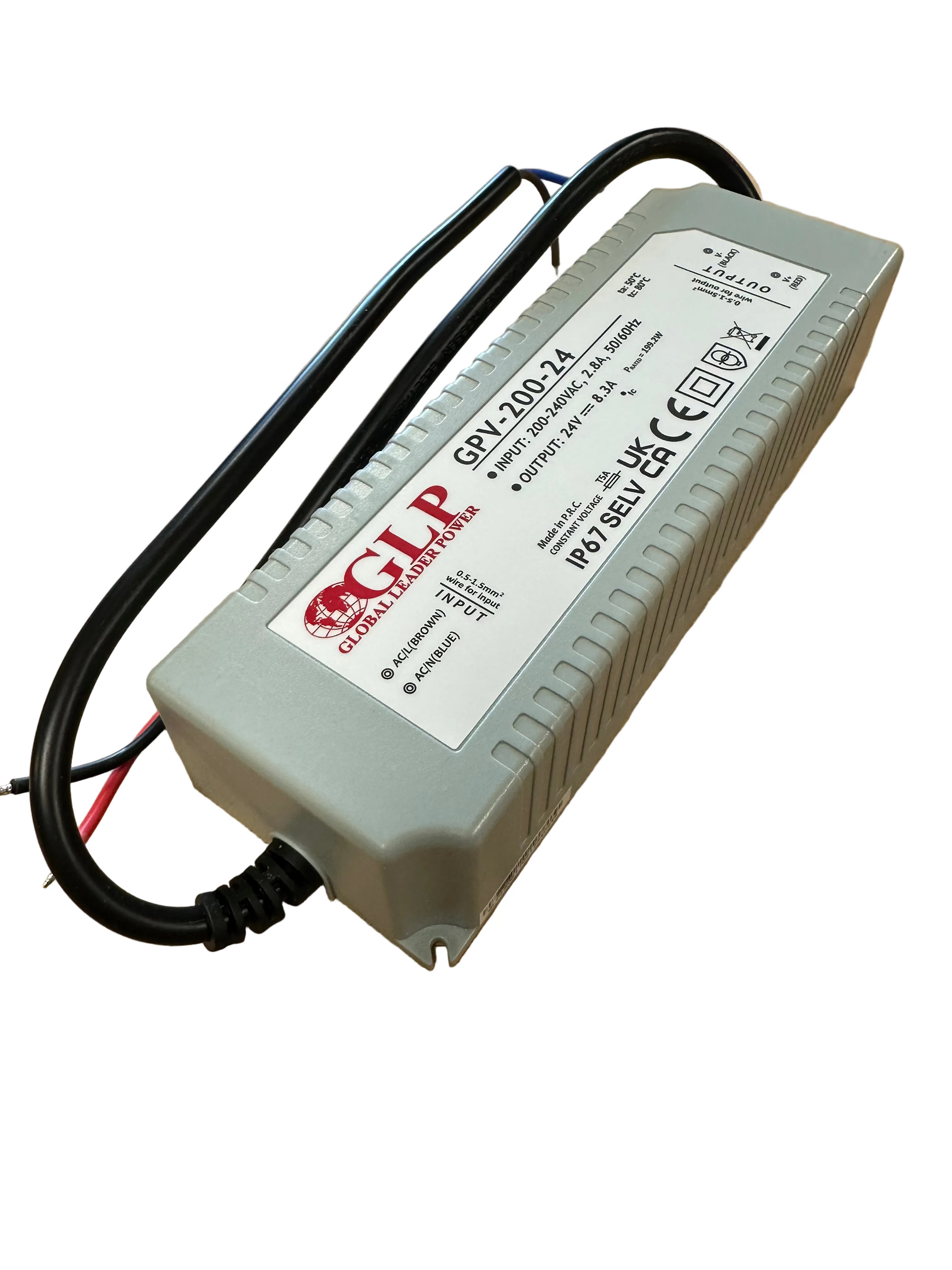 GLP GPV-200-24 199.2W 24V/8.3A CV IP67 LED Power Supply - LED Retro