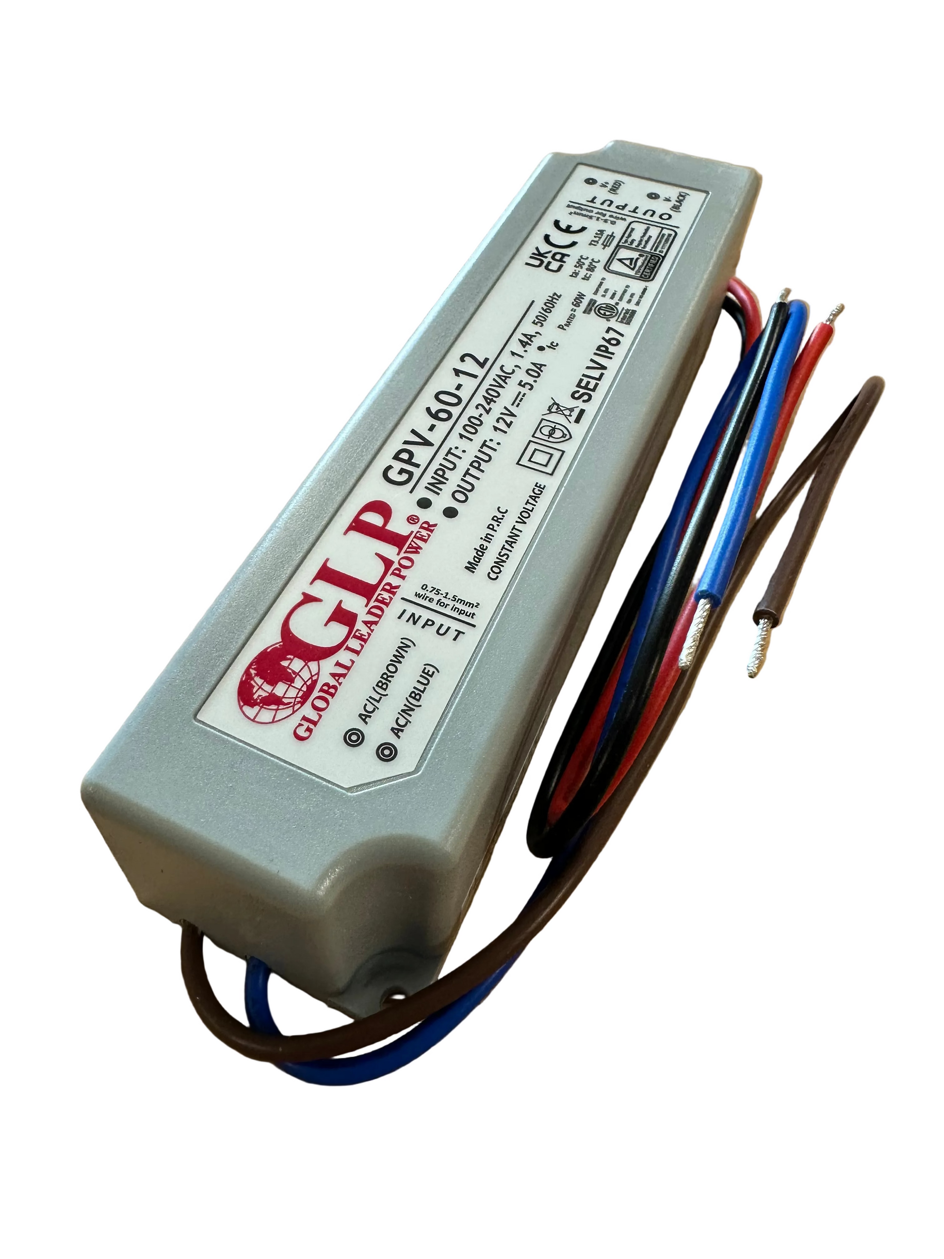 GLP GPV-60-12 60W 12V/5A IP67 LED Power Supply - LED Retro