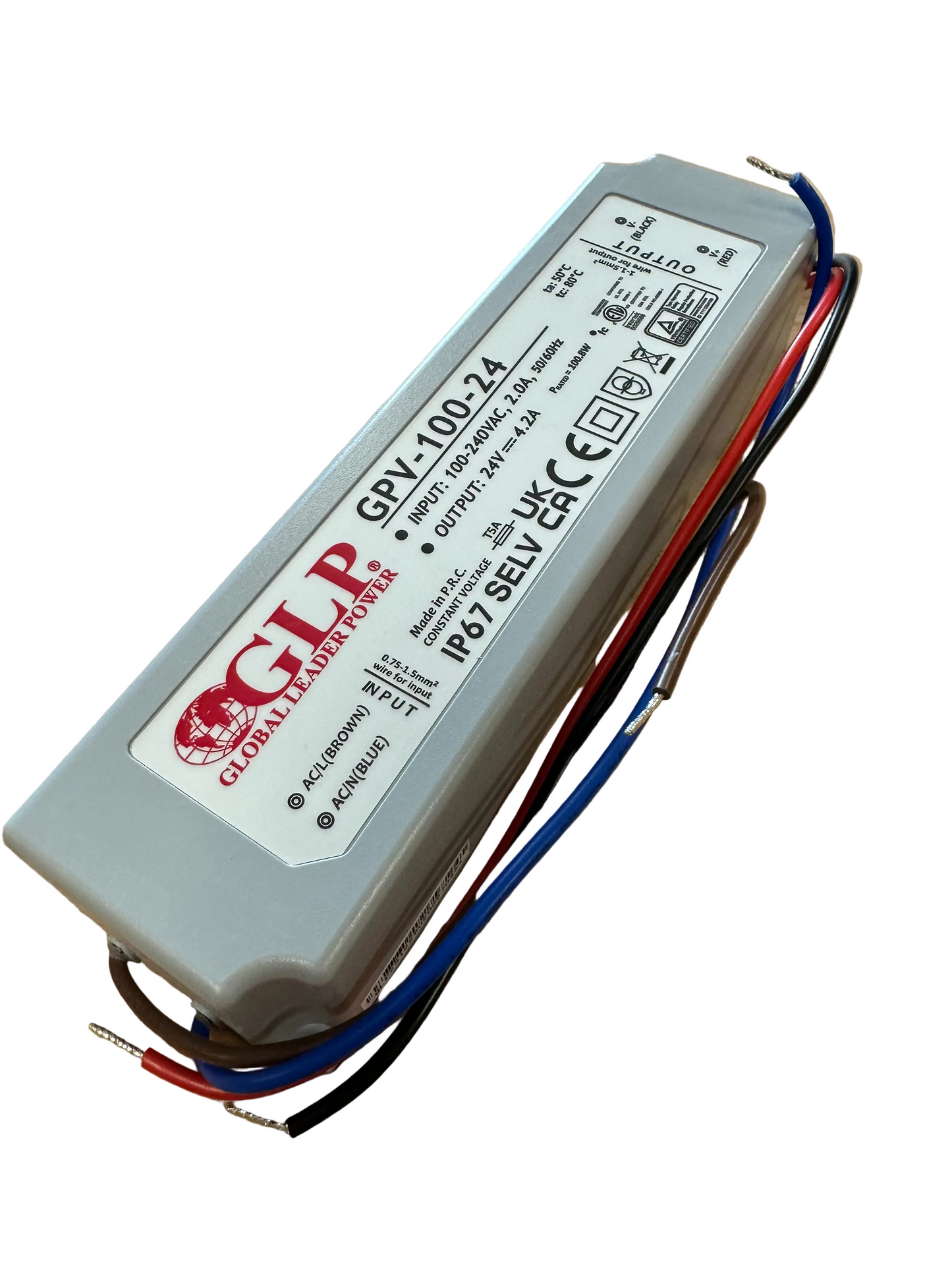 GLP-100-24 100.8W 12V/4.2A CV IP68 LED Power Supply - LED Retro