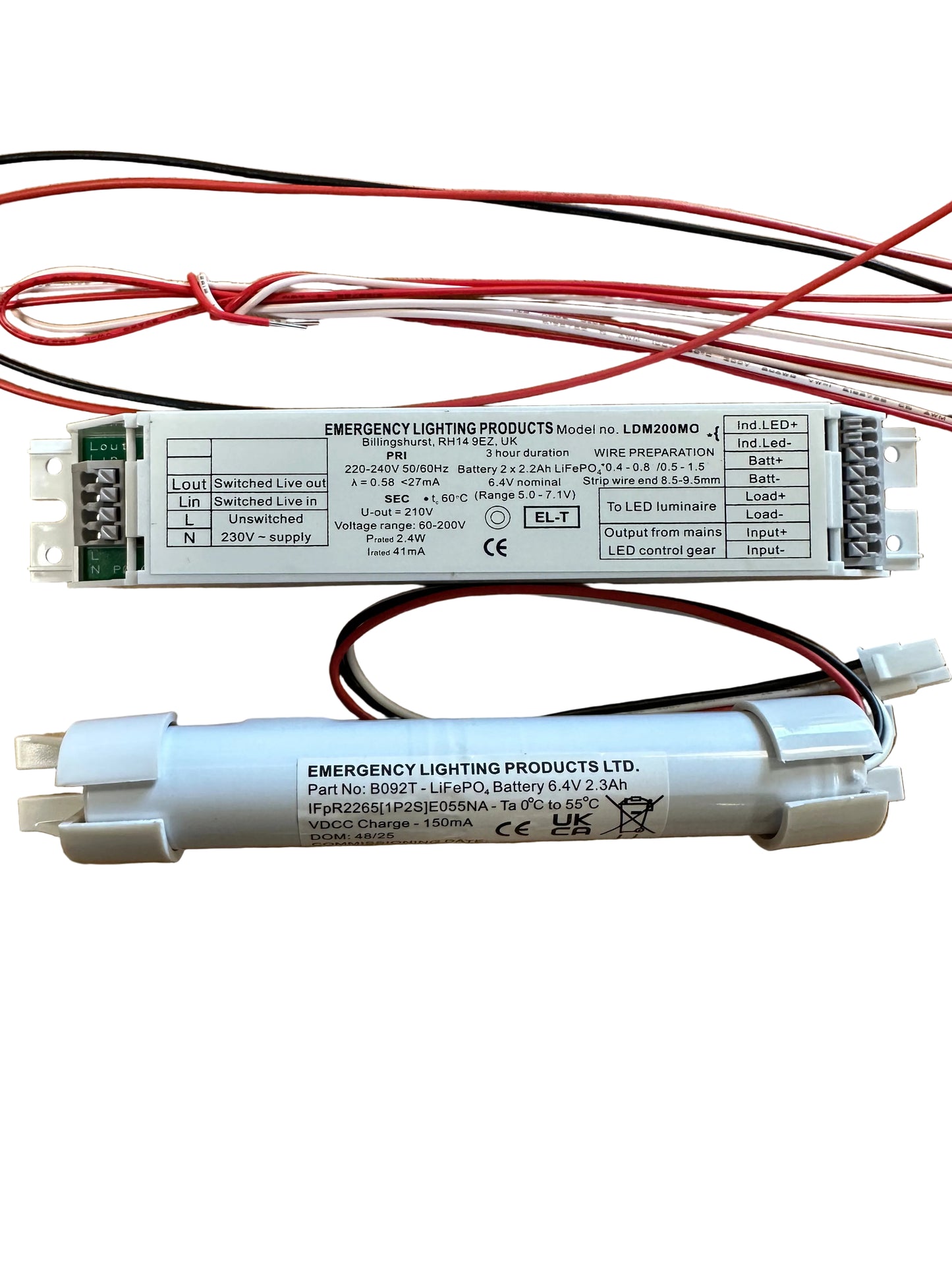 ELP LDM200MO/K 60-200V (2.4W) Emergency Kit -  Inverter + LiFePO4 Battery - LED Retro