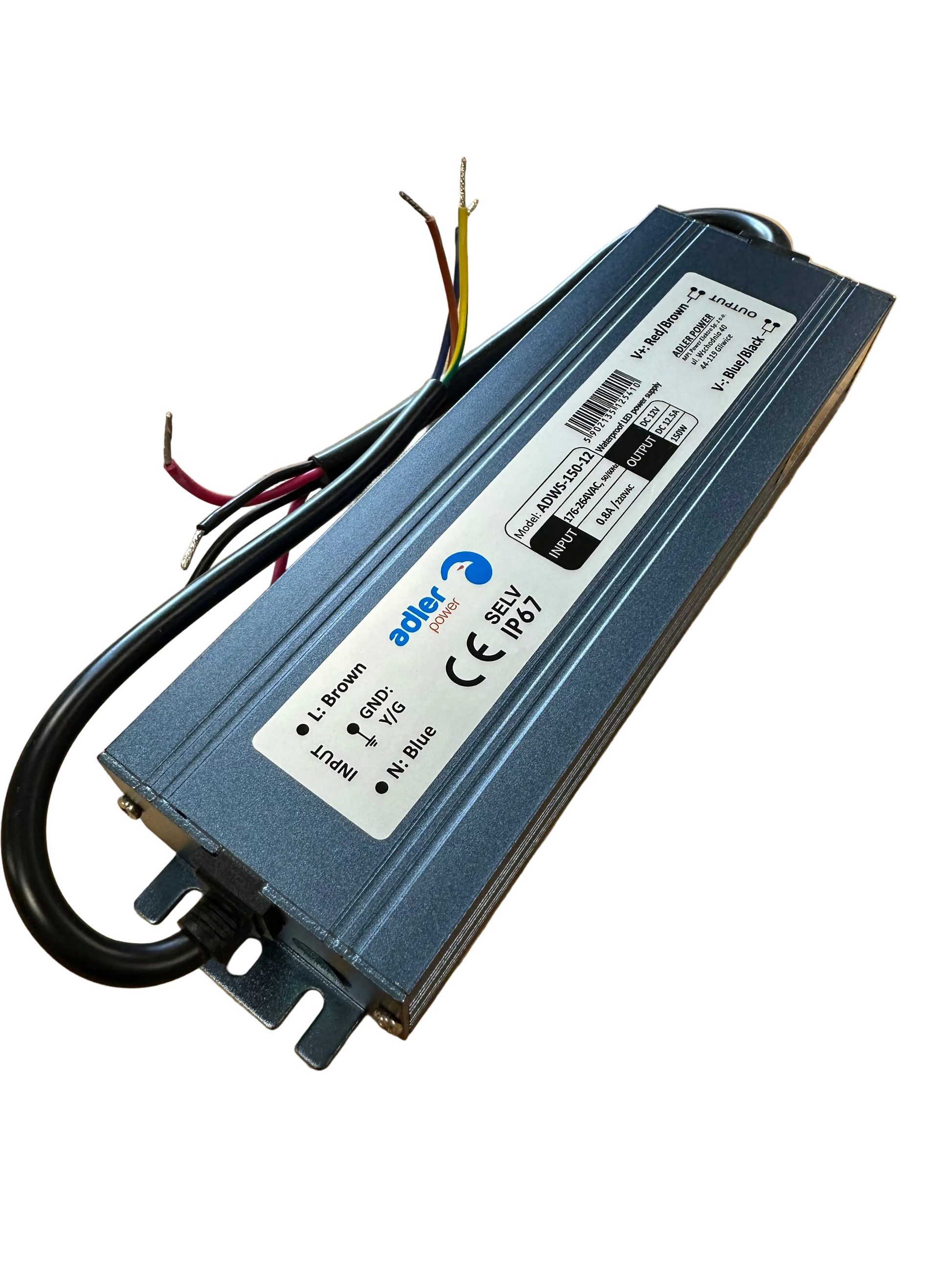 ADLER ADWS-150-12 12V/12.5A 150W IP67 LED Power Supply - LED Retro