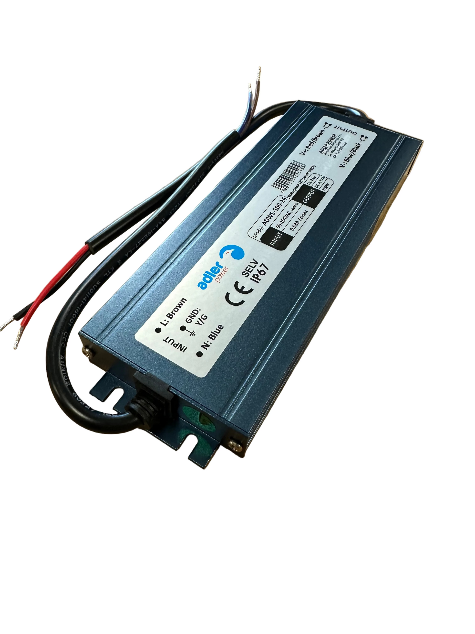 ADLER ADWS-100-24 24V/4.17A 100W IP65 CV LED Power Supply - LED Retro