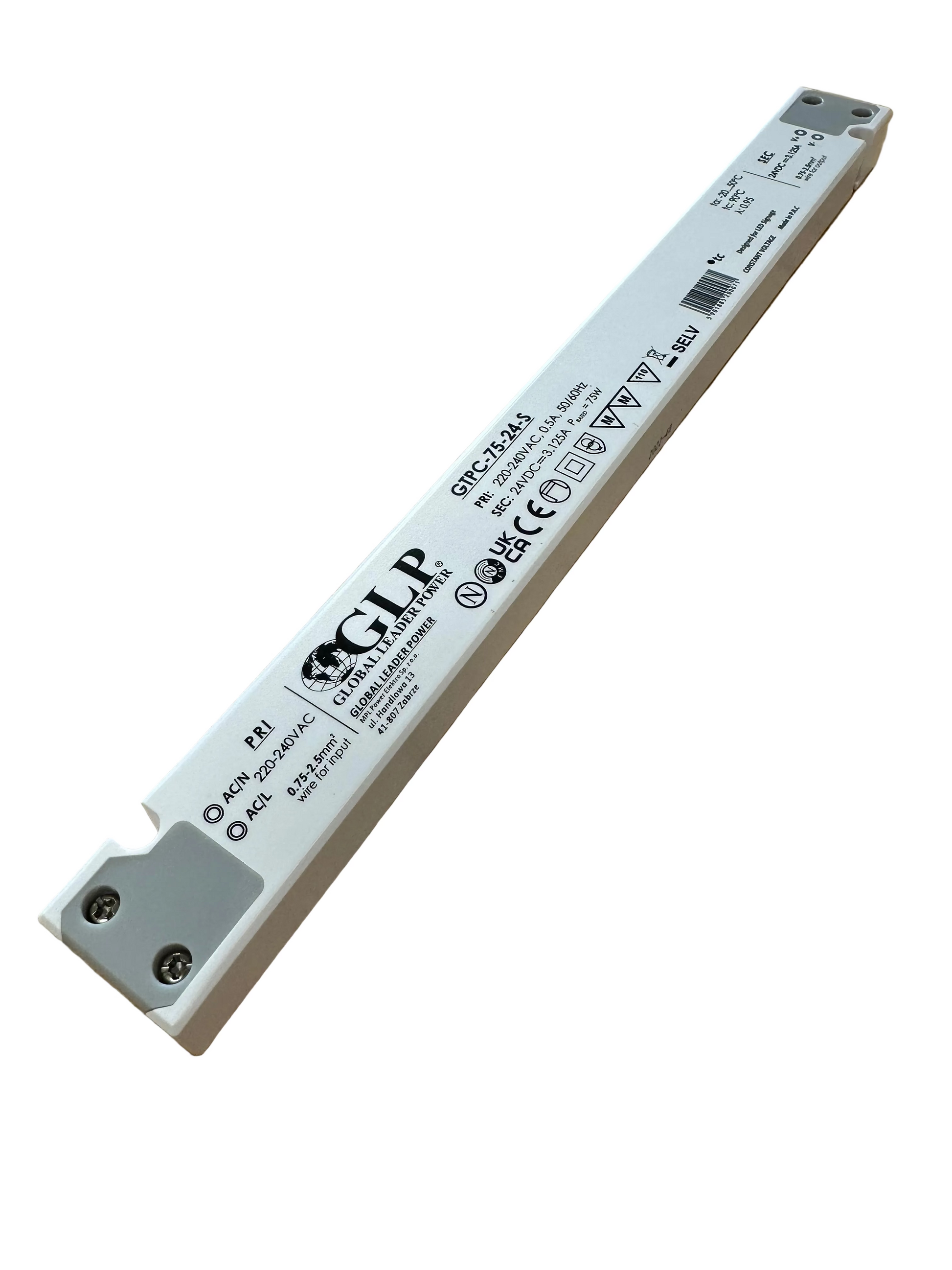 GLP CTPC-75-24-S 75W 24V/3.125A CV IP20 Slim LED Power Supply - LED Retro