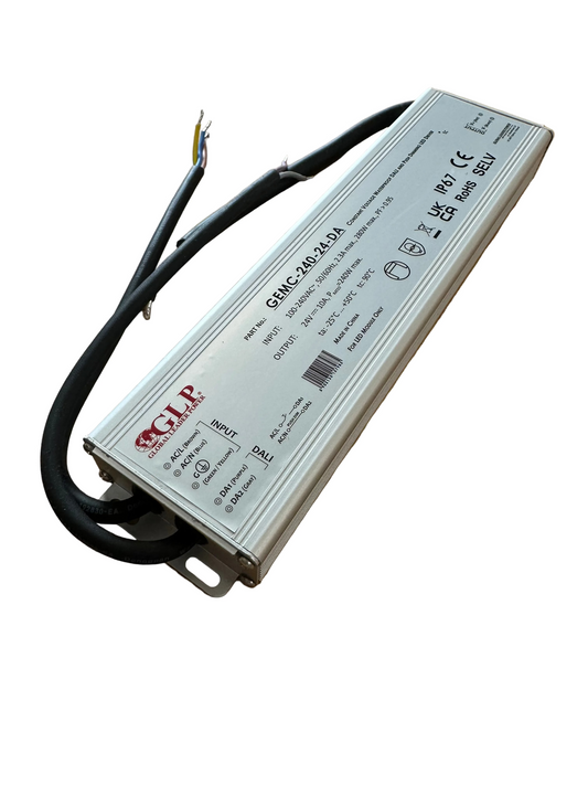 GEMC-240-24-DA 240W 24V 10A IP67 DALI2 - Push Dim Dimmable LED Driver - LED Retro