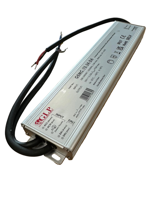 GEMC-75-24-DA 75W 24V 3.13A IP67 DALI2 - Push Dim Dimmable LED Driver - LED Retro