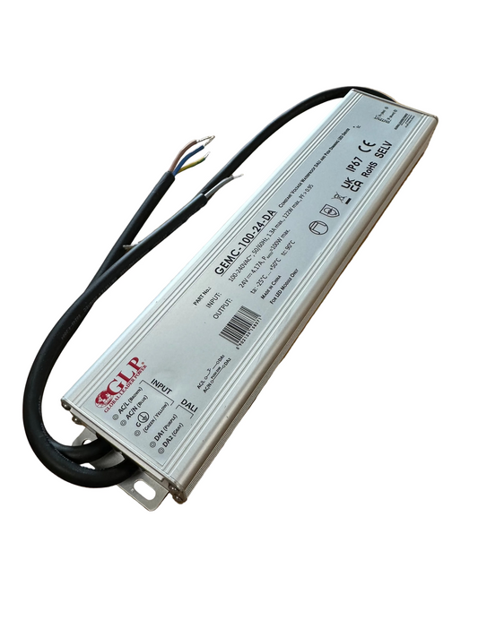 GEMC-100-24-DA 100W 24V 4.17A IP67 DALI2 - Push Dim Dimmable LED Driver - LED Retro