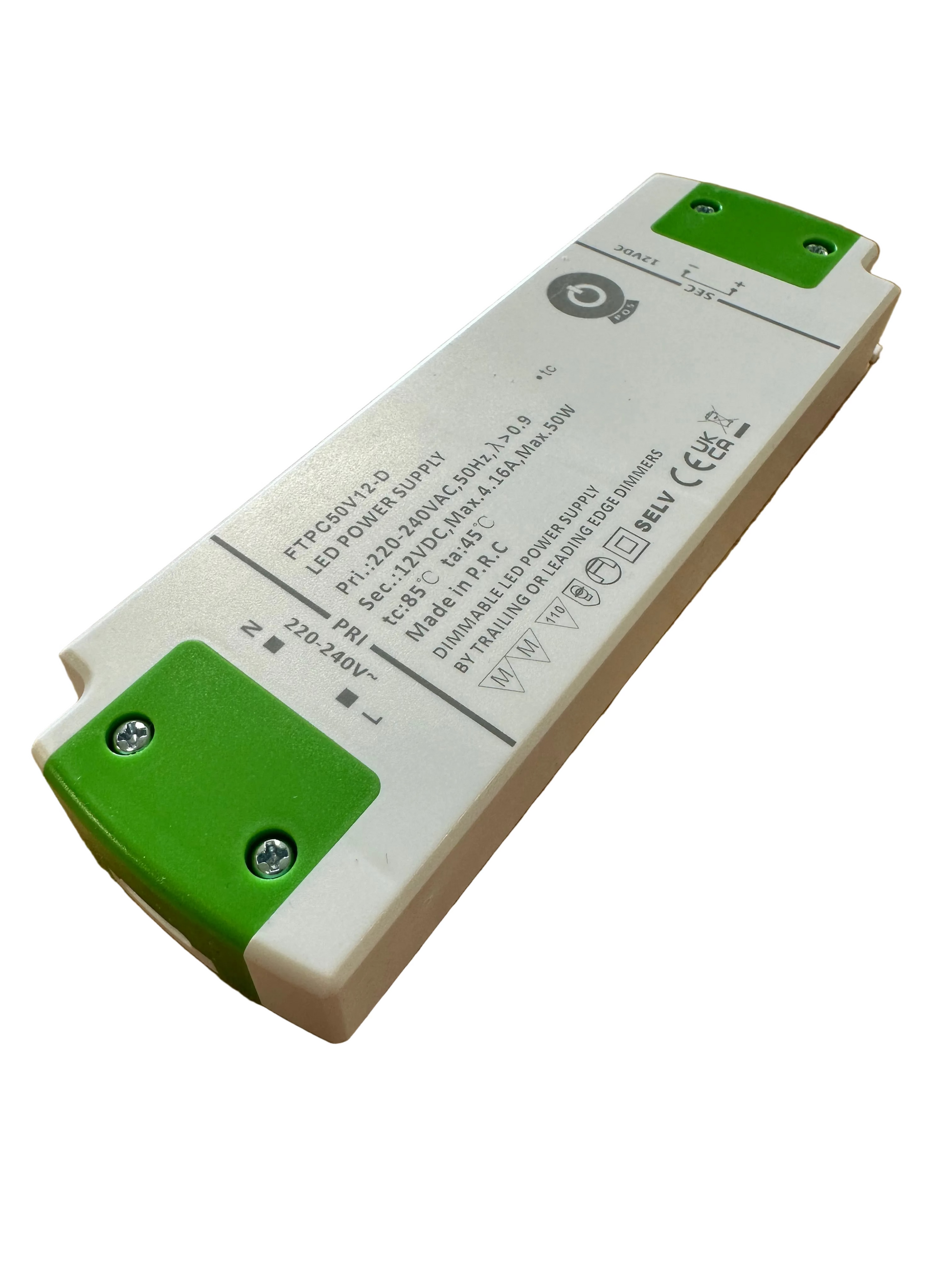 POS Power FTPC50V12-D 50W 12V/4.16A Triac Dimmable LED Power Supply - LED Retro