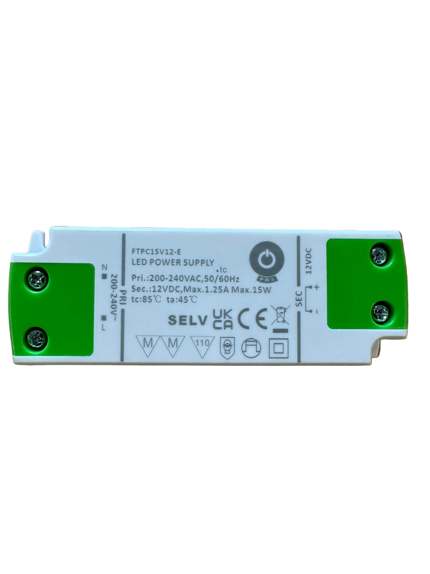 POS Power FTPC15V12-E 15W 12V/1.25A LED Power Supply - LED Retro
