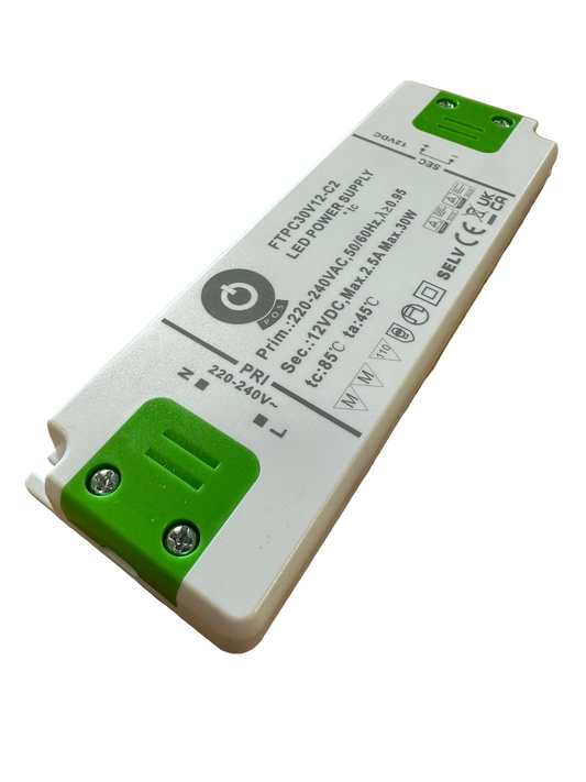 POS Power FTPC30V12-C2 30W 12V.2.5A Low Profile IP20 LED Power Supply - LED Retro