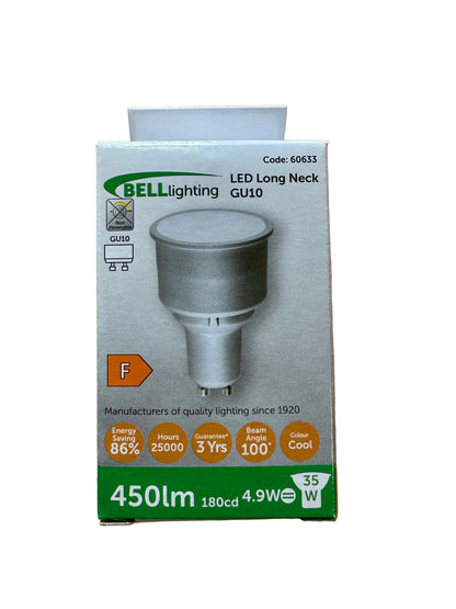 BELL Lighting 60633 - LED 4.9W Long Neck GU10 - 100° Beam - 4000K - LED Retro