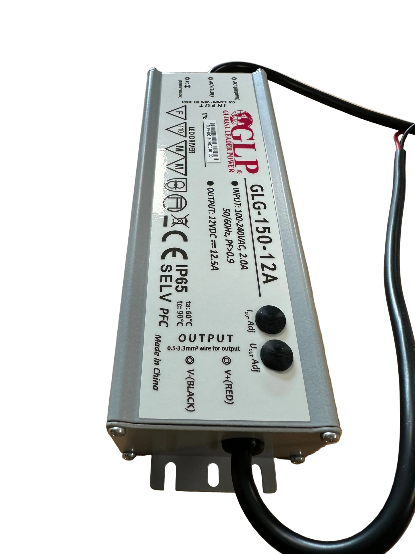 GLP GLG-150-12A 100W 9-12V 6.5-12.5A IP65 ADJ Output LED Driver - LED Retro