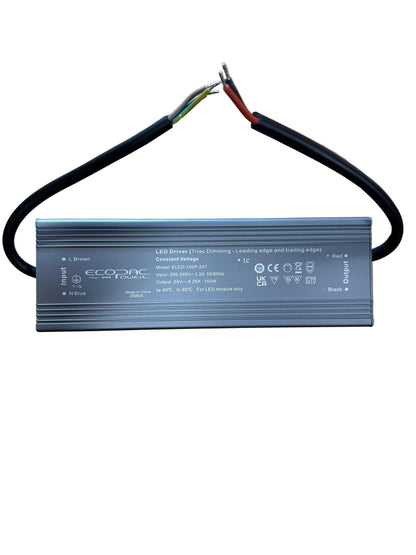 Ecopac ELED-150P-24T 150W 24V IP66 Triac Dimmable Driver - LED Retro