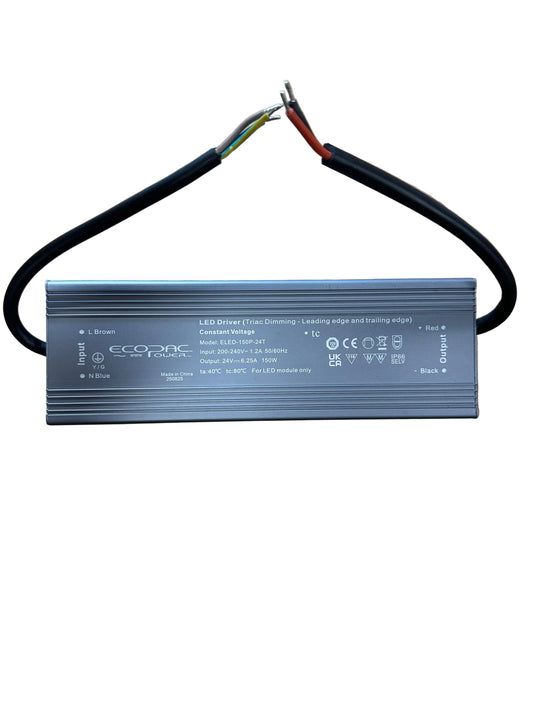 Ecopac ELED-150P-24T 150W 24V IP66 Triac Dimmable Driver - LED Retro