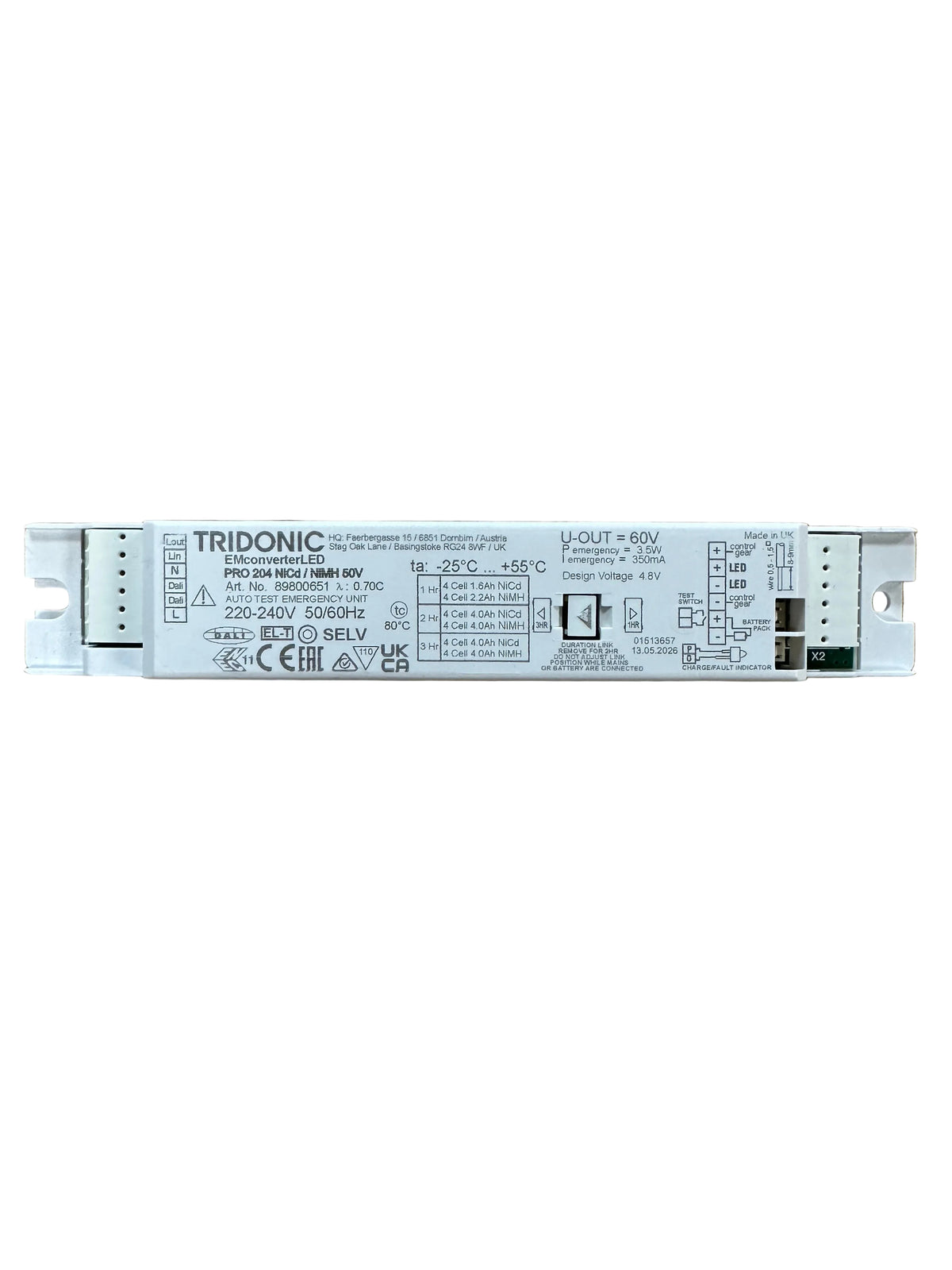 Tridonic 89800651 EMconverterLED PRO 204 NiCd/NiMH 50V - LED Retro