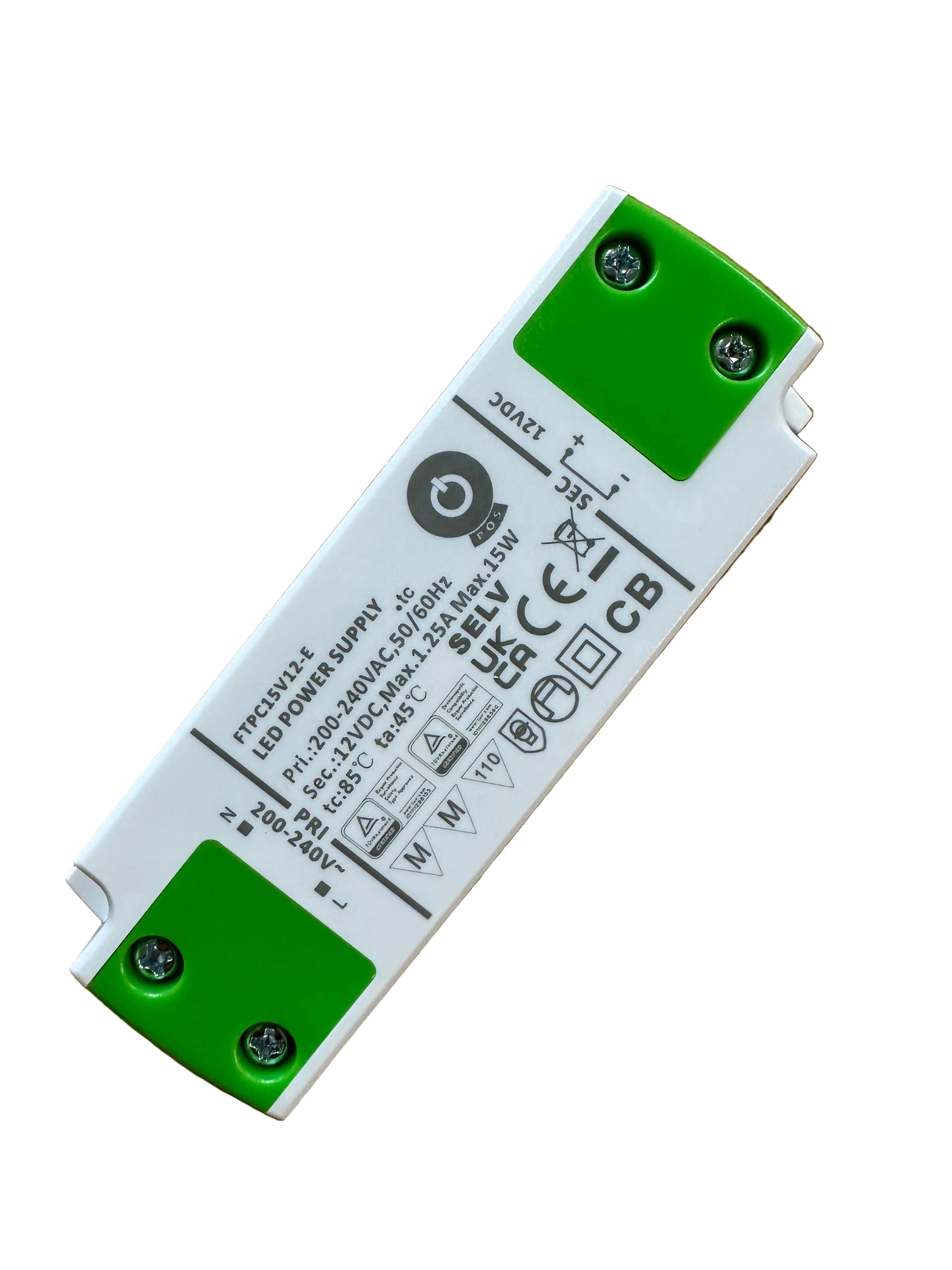 POS Power FTPC15V12-E 15W 12V 1.25A CV LED Power Supply - LED Retro