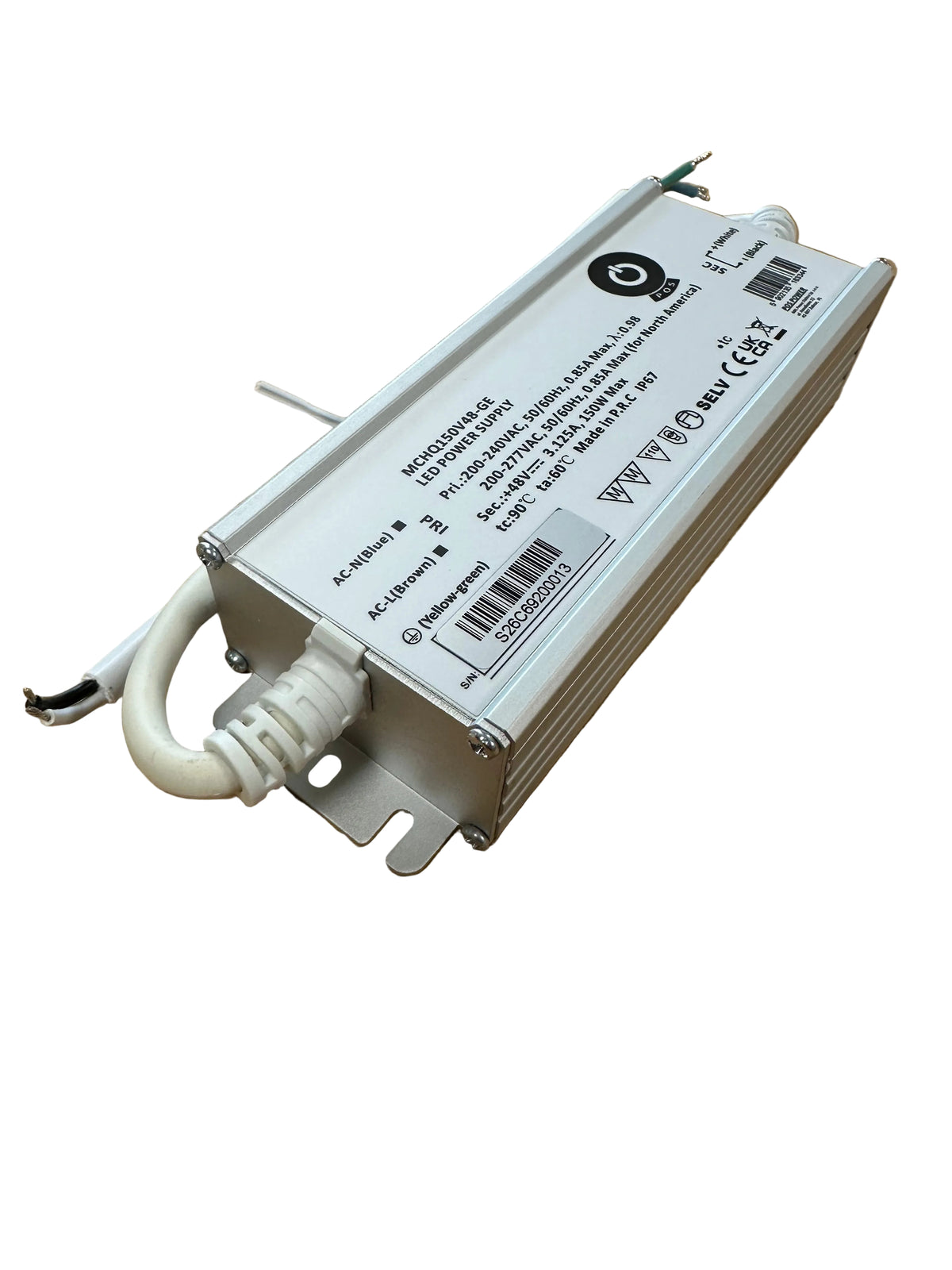 POS Power MCHQ150V48-GE 150W 38V 3.12A C.V IP67 LED Power Supply - LED Retro