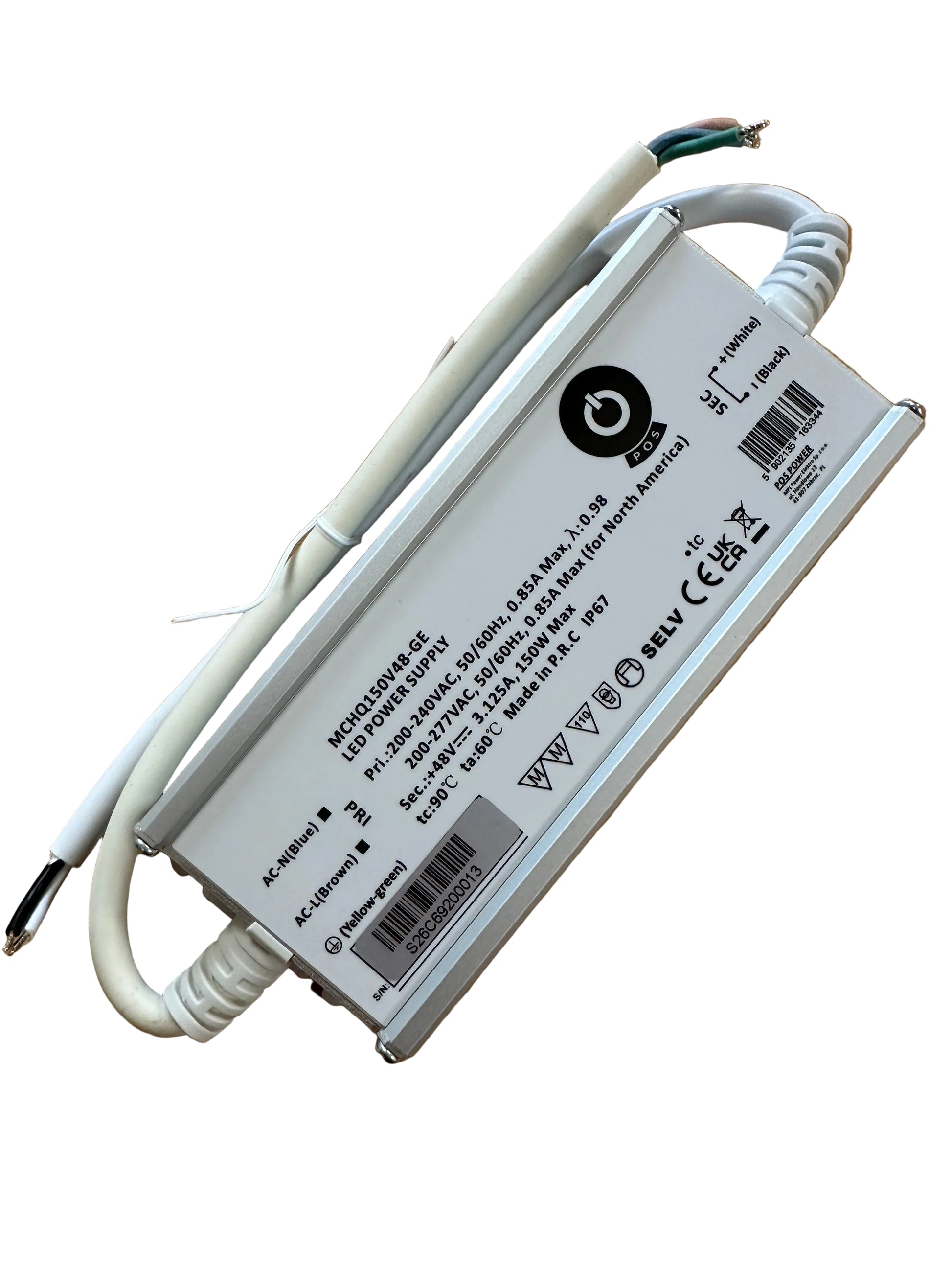 POS Power MCHQ150V48-GE 150W 38V 3.12A C.V IP67 LED Power Supply - LED Retro