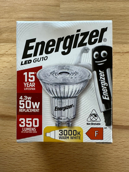 S9408 Energizer 4.3W LED GU10 350LM Warm White - Pack of 1 - LED Retro