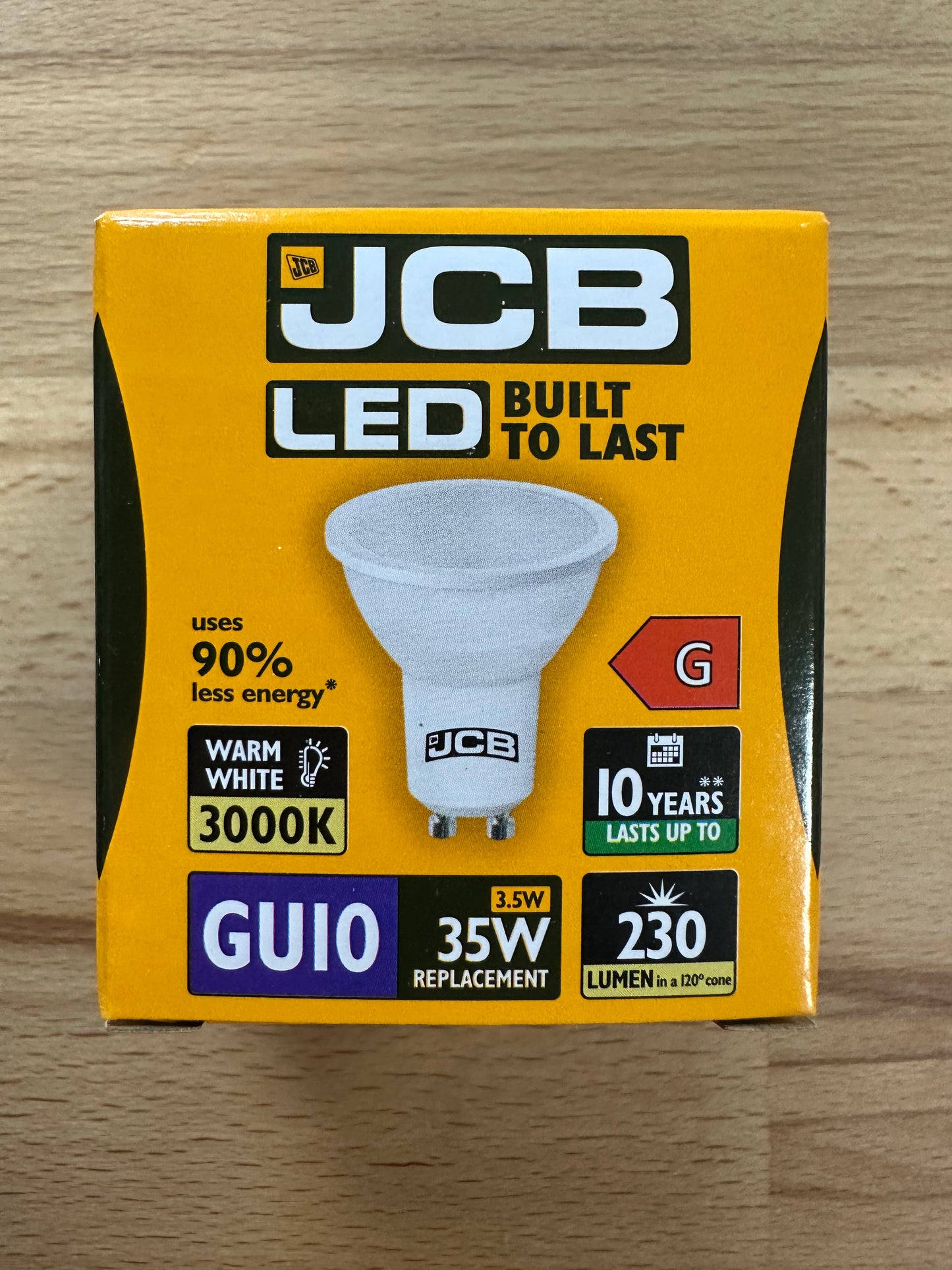 S10961 JCB 3W LED GU10 235LM Warm White - Pack of 1 - LED Retro