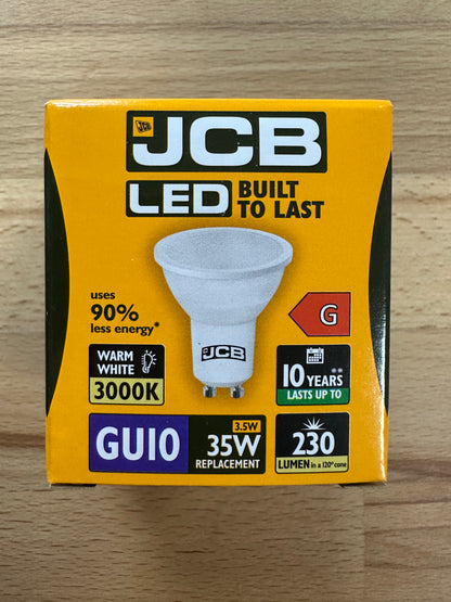 S10961 JCB 3W LED GU10 235LM Warm White - Pack of 1 - LED Retro