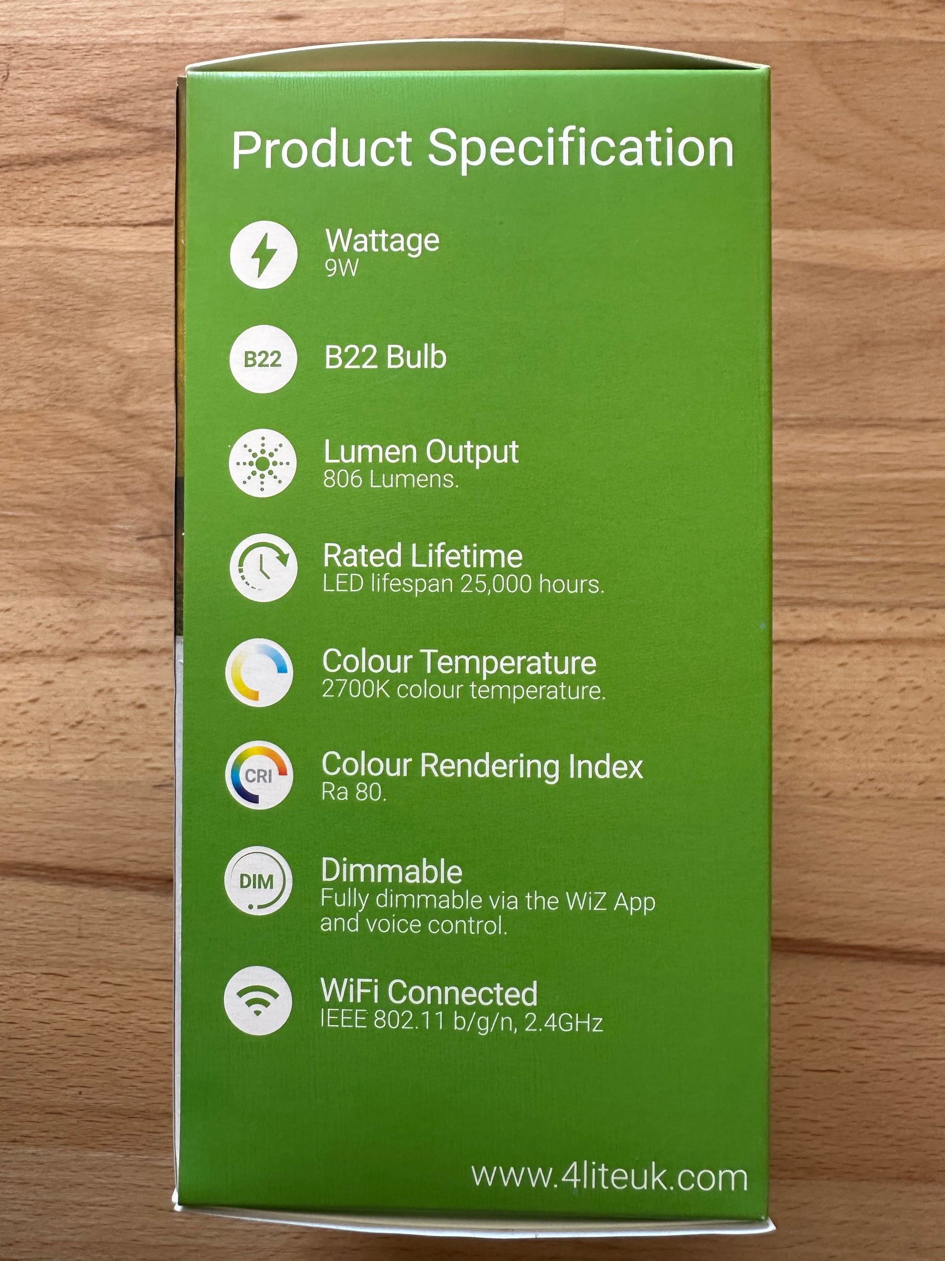 4Lite WiZ Connected Smart LED WiFi Bulb GLS Warm White - BC (B22) - 4L1-8001 - LED Retro