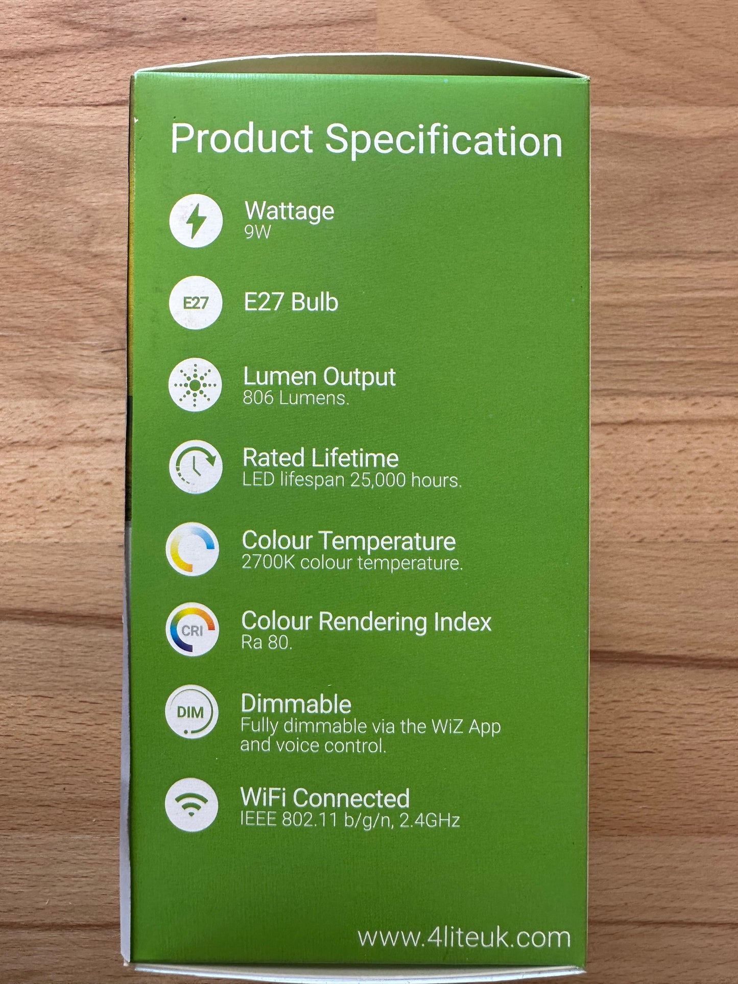 4Lite WiZ Connected Smart LED WiFi Bulb GLS Warm White - ES (E27) - 4L1-8000 - LED Retro