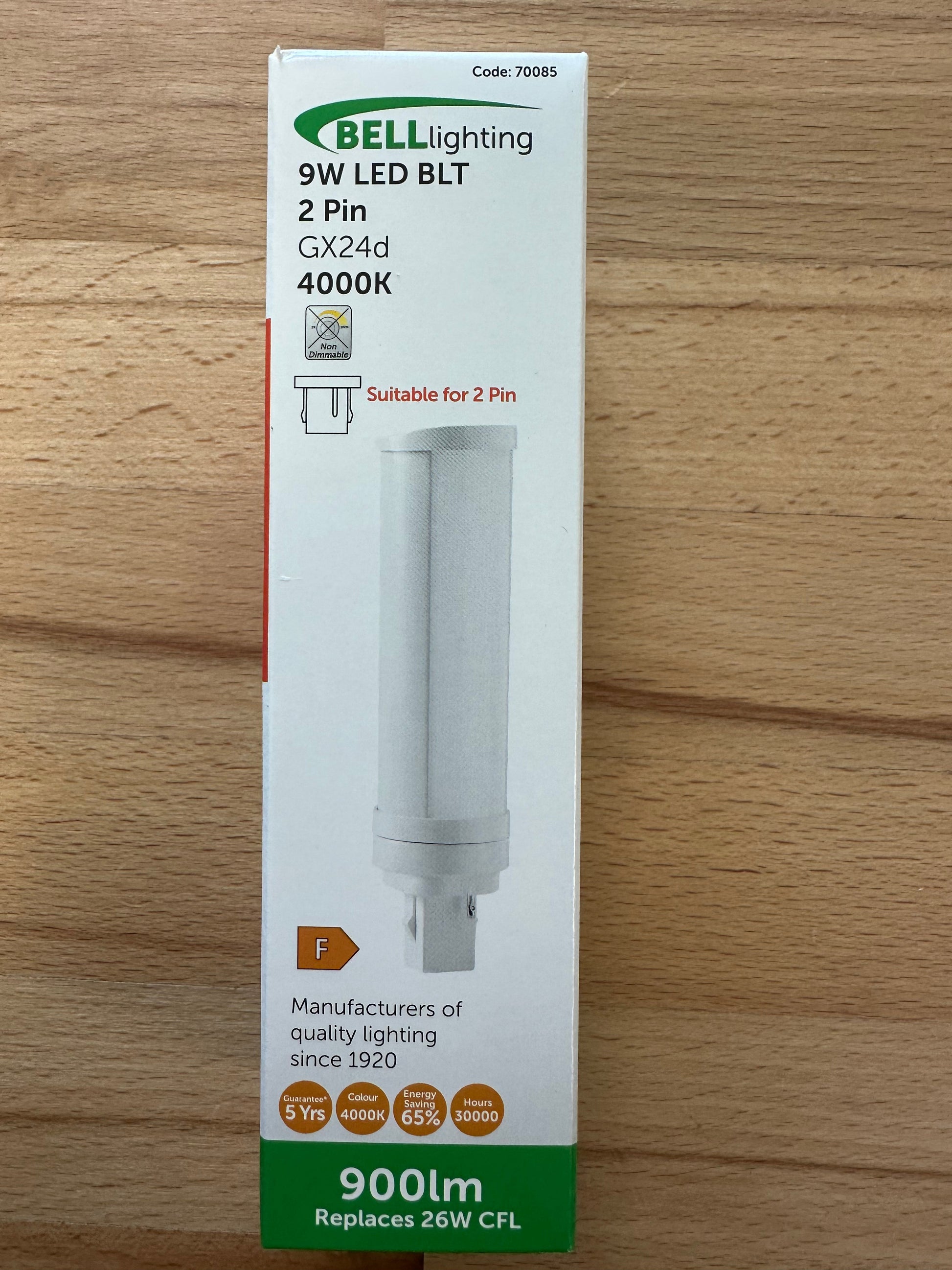 Bell LED 9W Thermoplastic BLD 2/4 Pin Bypass - 4000K - 70085 - LED Spares