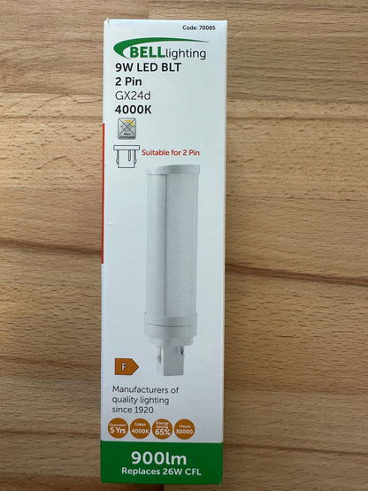 Bell LED 9W Thermoplastic BLD 2/4 Pin Bypass - 4000K - 70085 - LED Spares