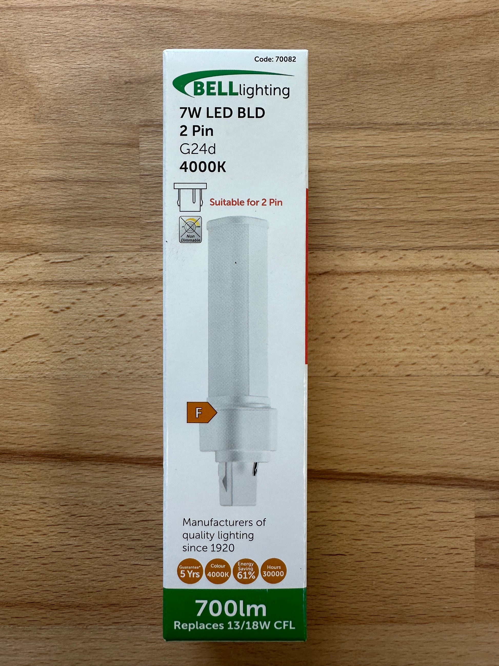 Bell LED 7W Thermoplastic BLD 2/4 Pin Bypass - 4000K - 70082 - LED Spares