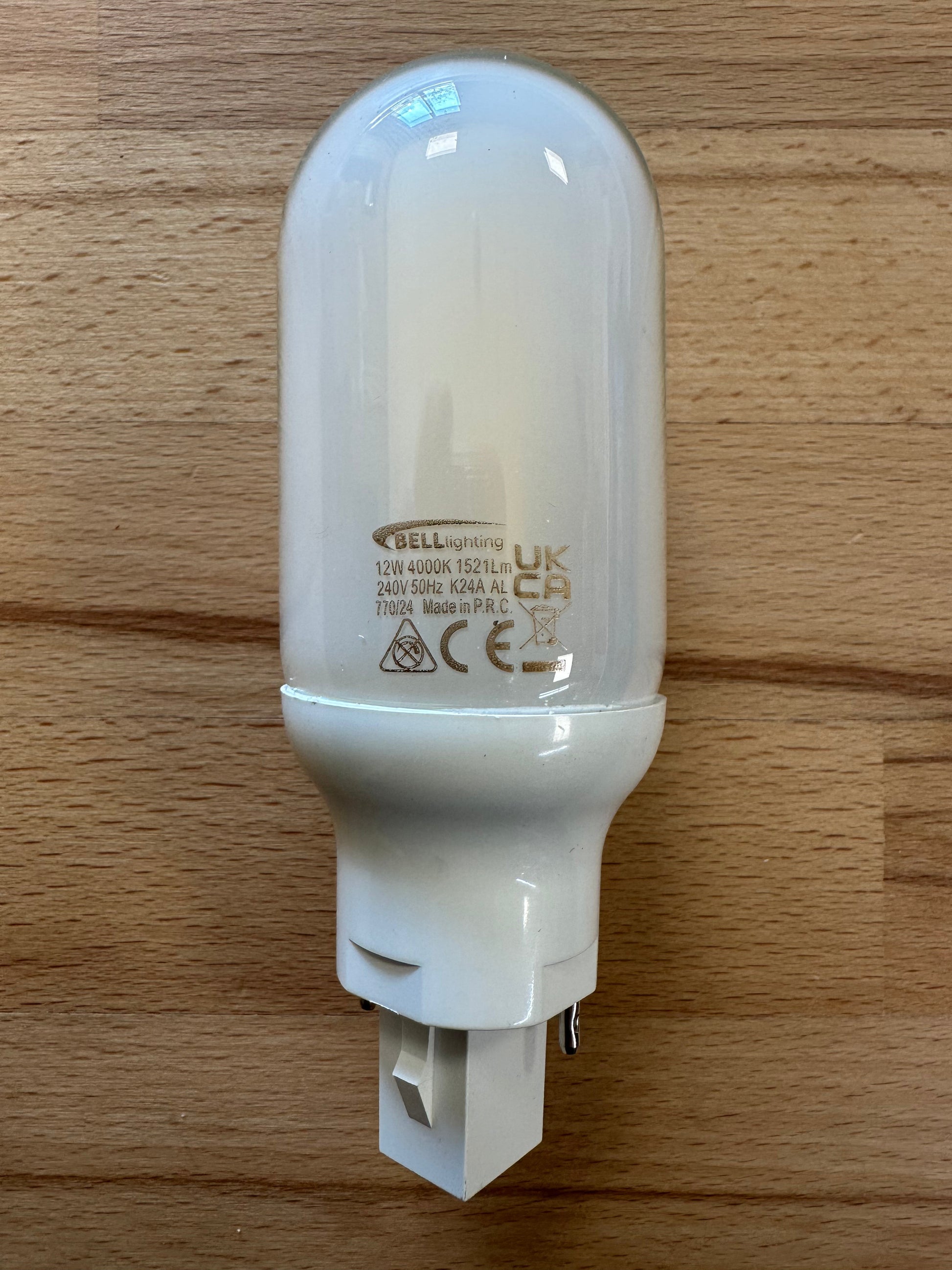 Bell LED 12W Glass Round BL - 2/4 Pin - G24d/Gx24q - 4000K - 60452 - LED Spares