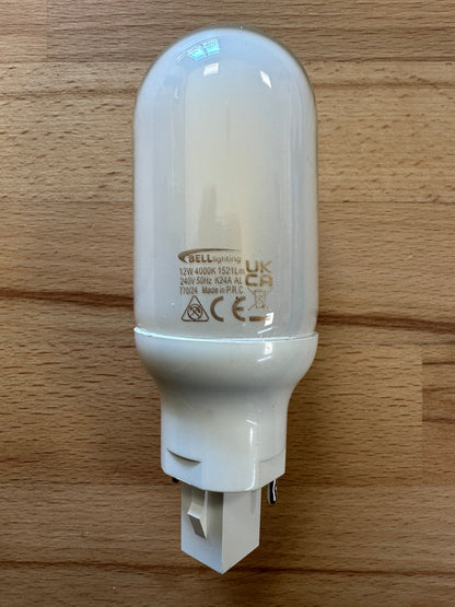 Bell LED 12W Glass Round BL - 2/4 Pin - G24d/Gx24q - 4000K - 60452 - LED Spares