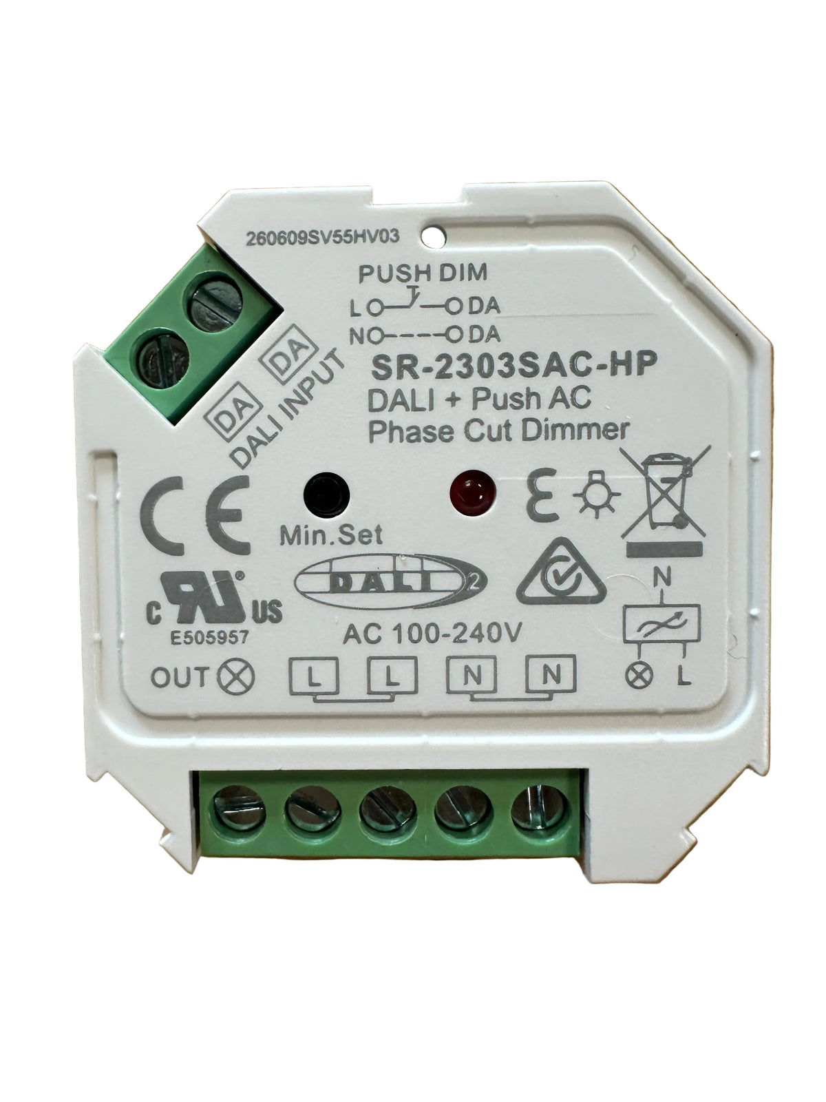 SR-2303SAC-HP DALI-2 DT6 Push AC Phase Cut Dimmer - LED Retro