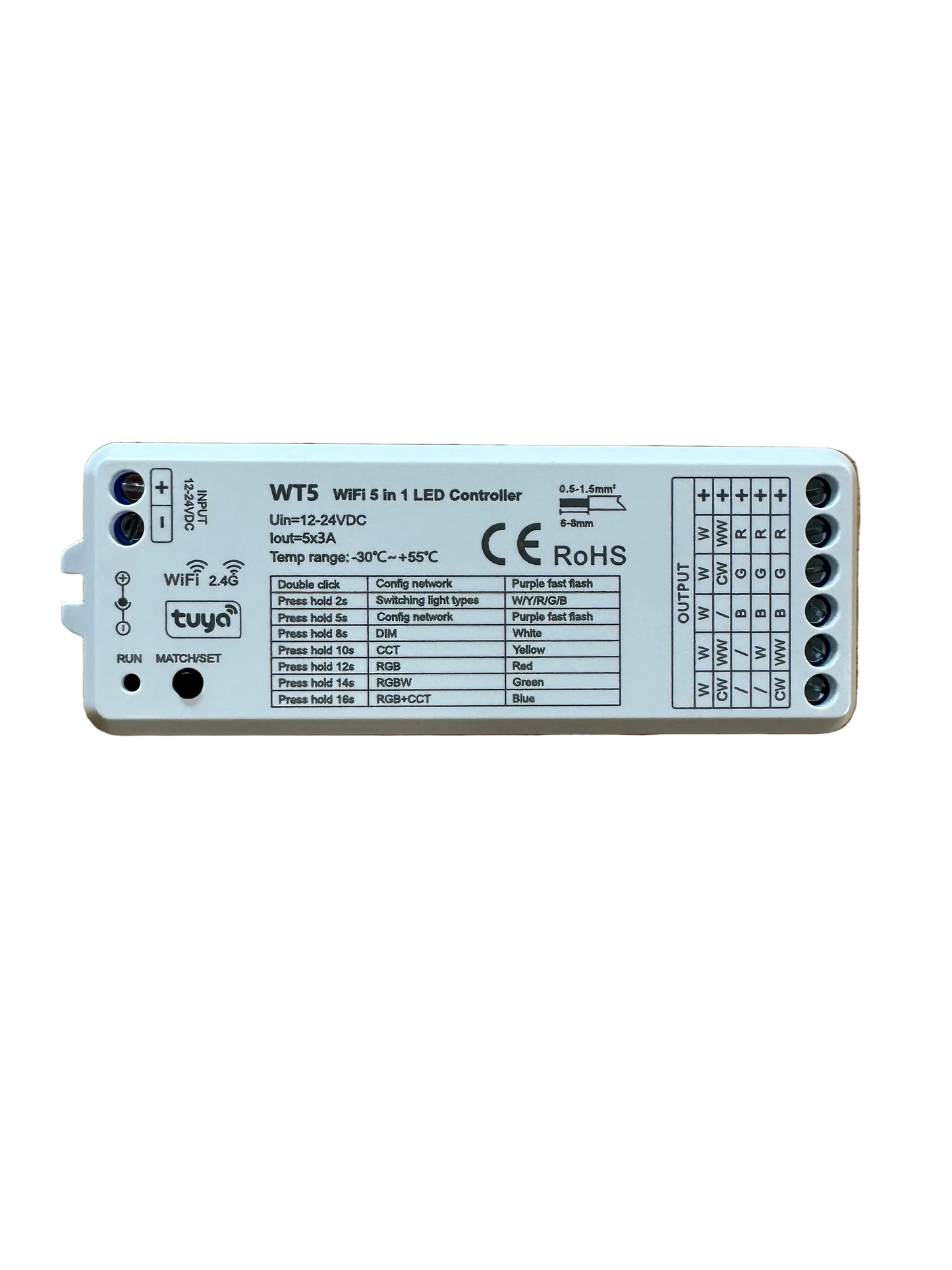Skydance WT5 Smart Wireless 5 in 1 WiFi LED Controller, APP/Voice Control - LED Retro