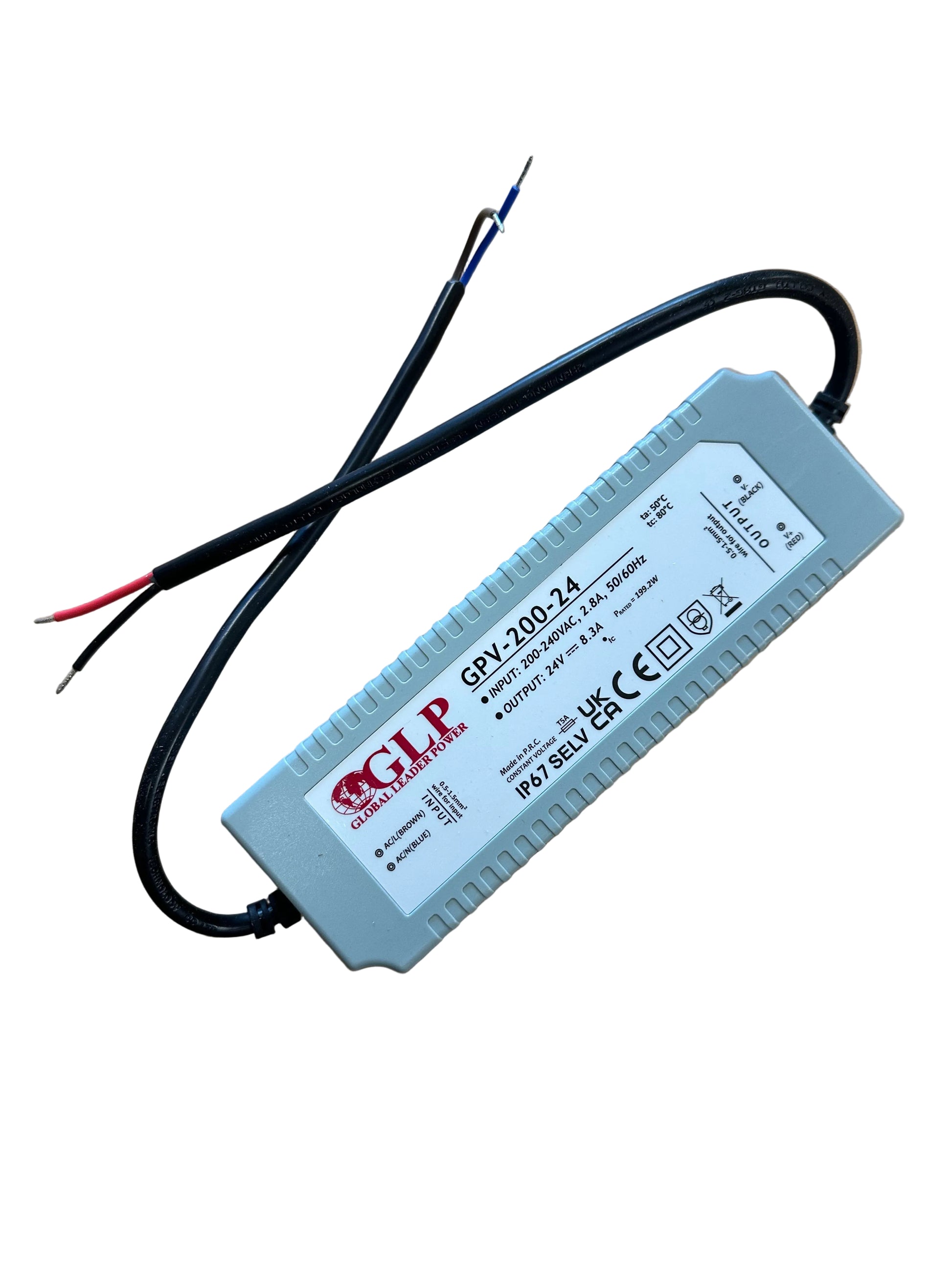 GLP GPV-200-24 199.2W 24V/8.3A CV IP67 LED Power Supply - LED Retro
