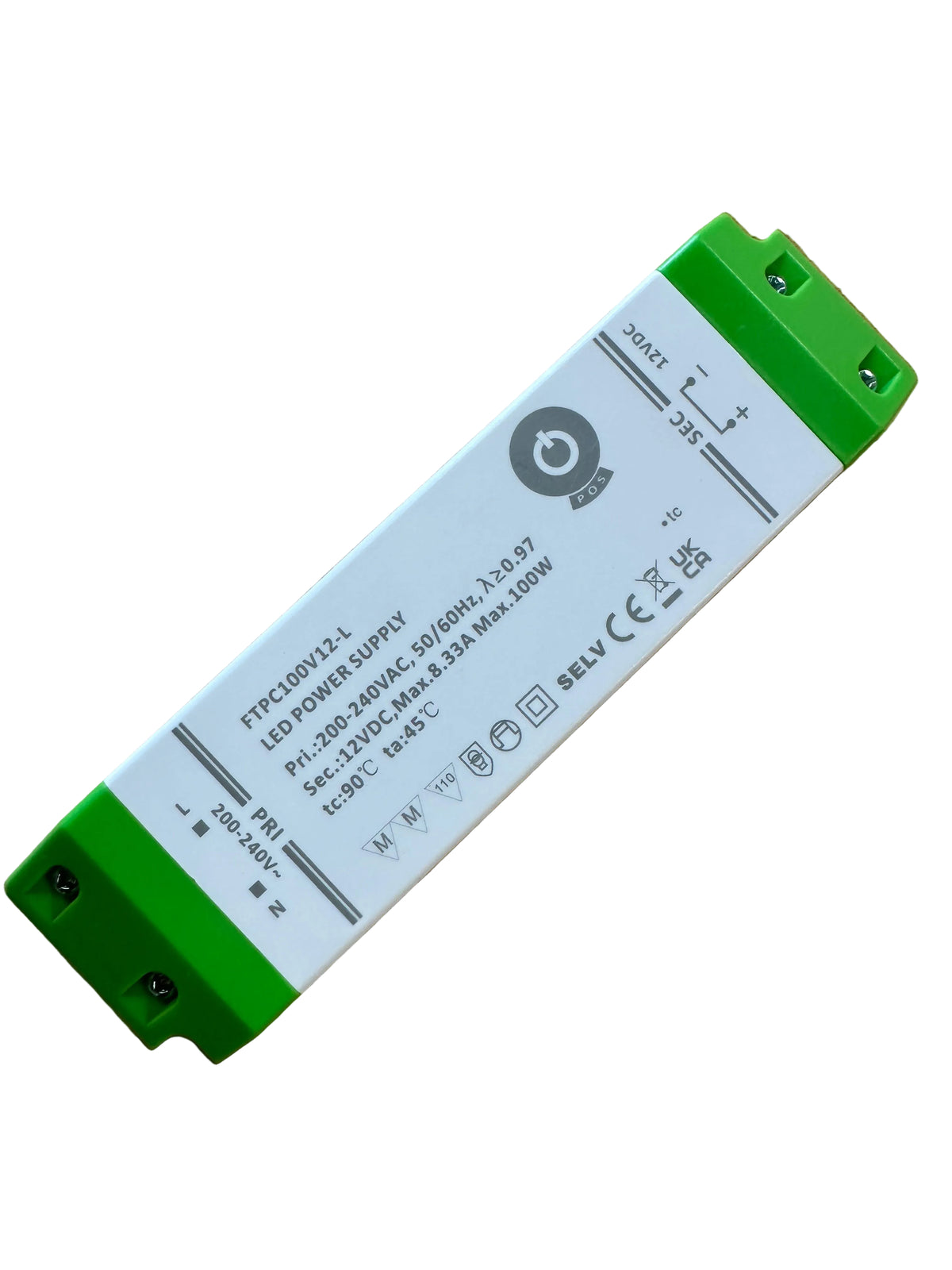 POS Power FTPC100V12-L 100W 12V/7.5A C.V LED Power Supply - LED Retro