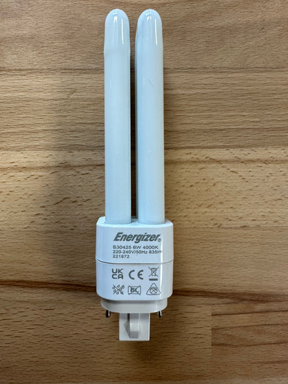 Energizer 6W=18W LED PLD (PL-C) G24q 4Pin 835lm 4000K (Cool White) - S30425 - LED Retro