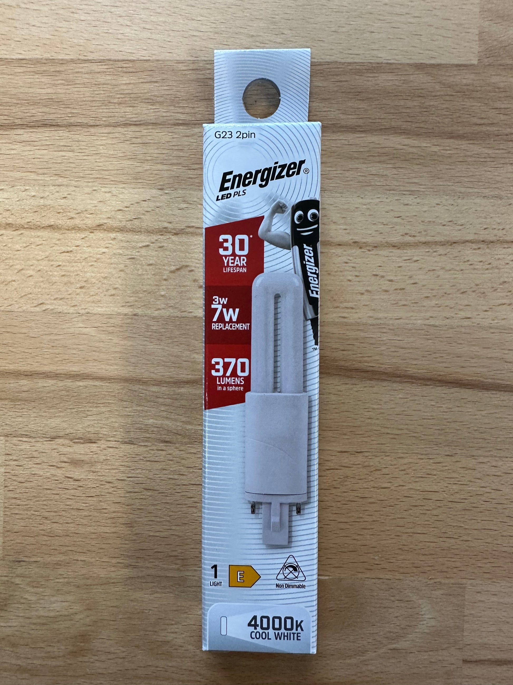 Energizer 3W=7W LED PLS G23 2Pin 370lm (Cool White) - S30432 - LED Retro