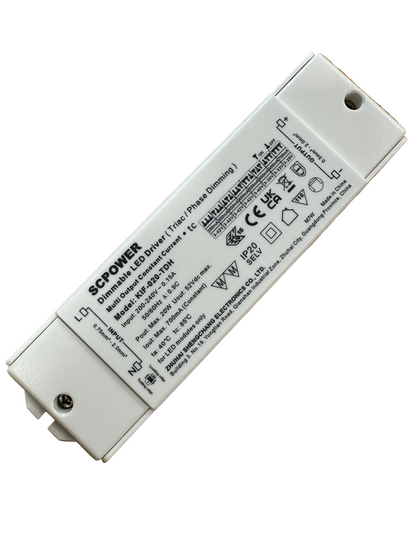 ECOPAC - SCPOWER - ELED-20P-C250/700T Triac Dimmable LED Driver 20W 250-700mA - LED Retro
