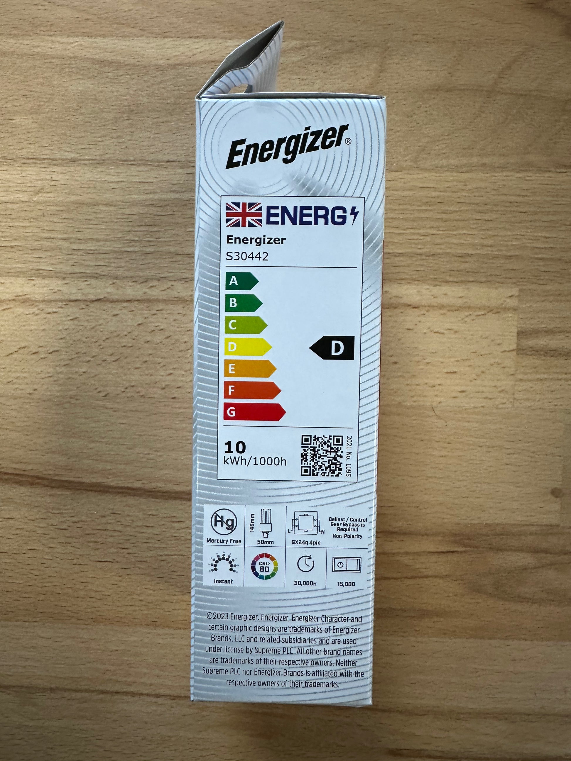 Energizer 10W=32W LED PLT (PL-T) GX24q-3 4Pin 1375lm 4000K (Cool White) - S30442 - LED Retro