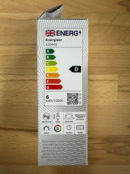 Energizer 6W=18W LED PLT (PL-T) G24q-2 4Pin 840lm 4000K (Cool White) - S30440 - LED Retro