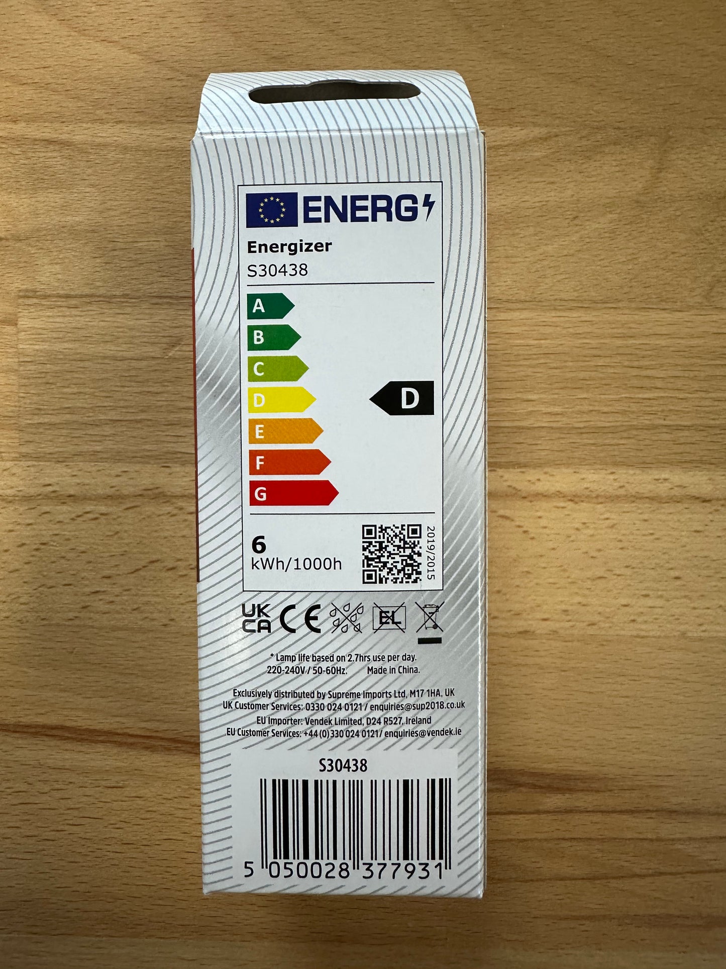 Energizer 6W=18W LED PLT (PL-T) G24d-2 2Pin 840lm 4000K (Cool White) - S30438 - LED Retro