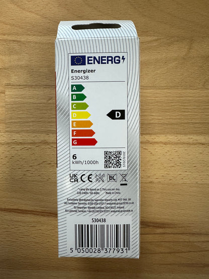 Energizer 6W=18W LED PLT (PL-T) G24d-2 2Pin 840lm 4000K (Cool White) - S30438 - LED Retro