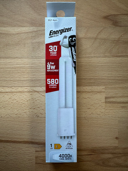 Energizer 4.5W=9W LED PLS 2G7 4Pin 580lm (Cool White) - S30436 - LED Retro
