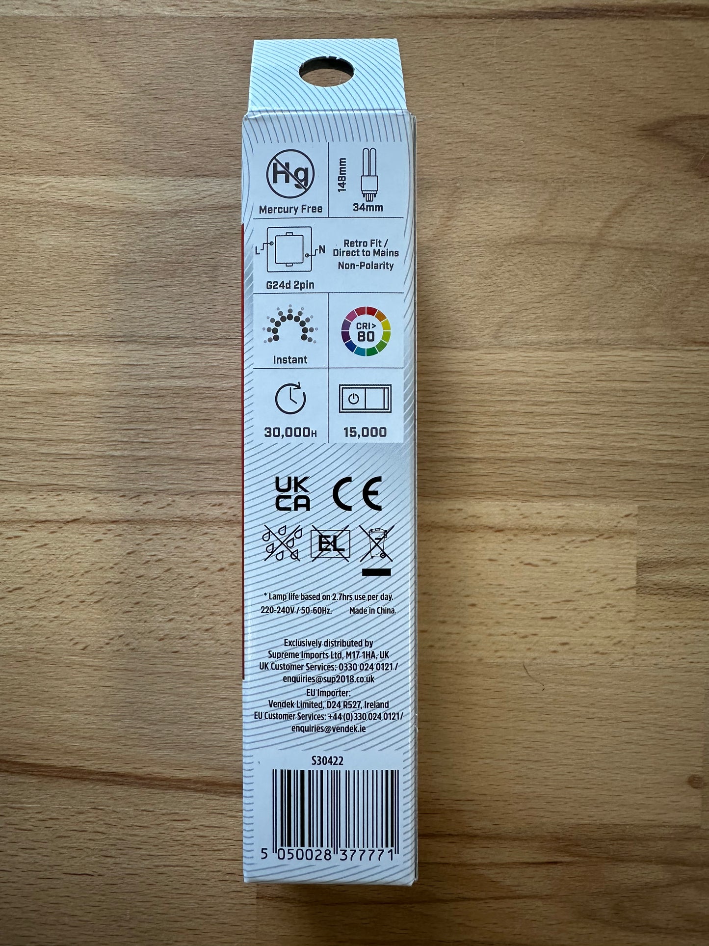 Energizer 6W=18W LED PLD (PL-C) G24d 2Pin 835lm 4000K (Cool White) - S30422 - LED Retro