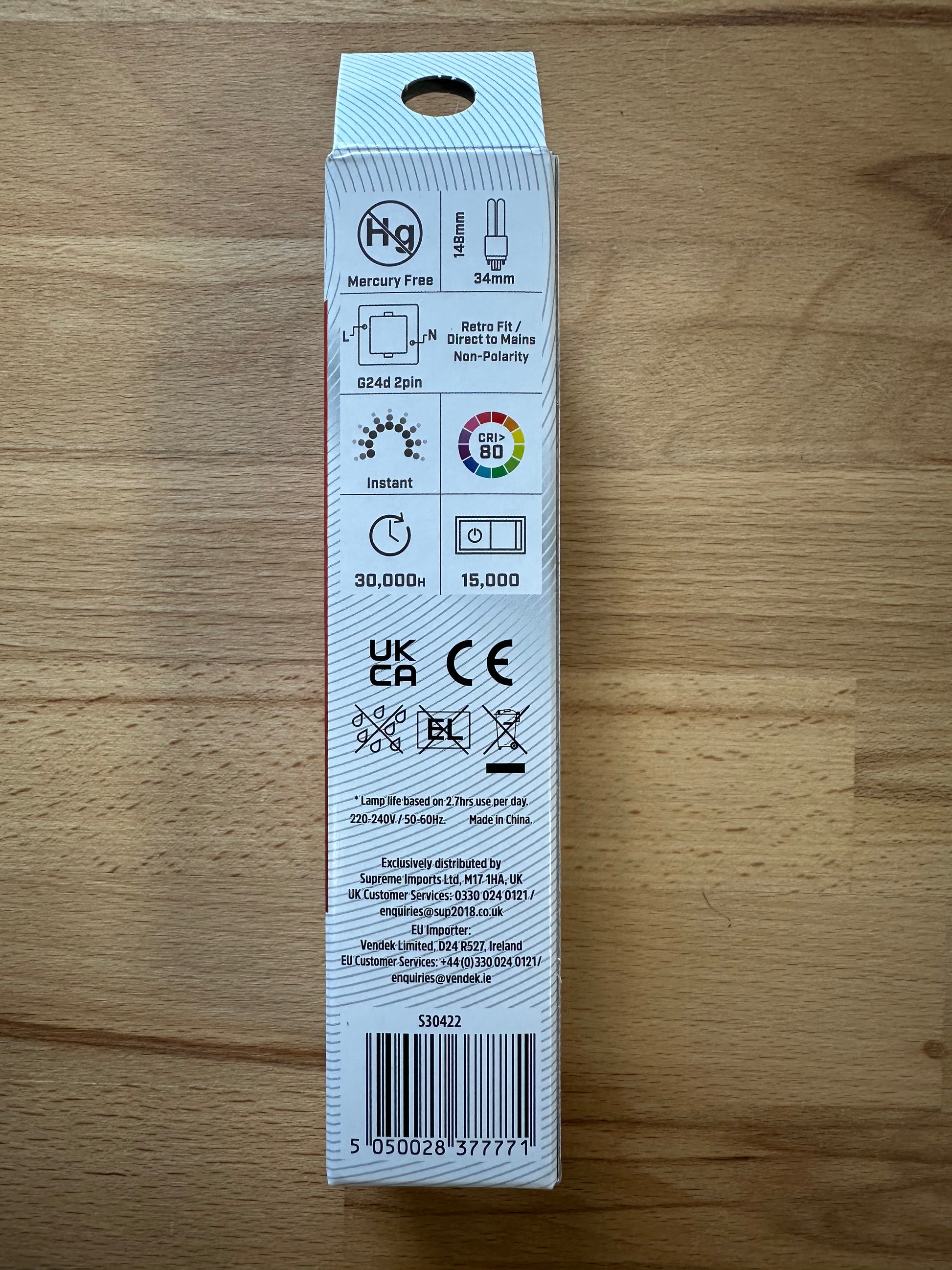 Energizer 6W=18W LED PLD (PL-C) G24d 2Pin 835lm 4000K (Cool White) - S30422 - LED Retro