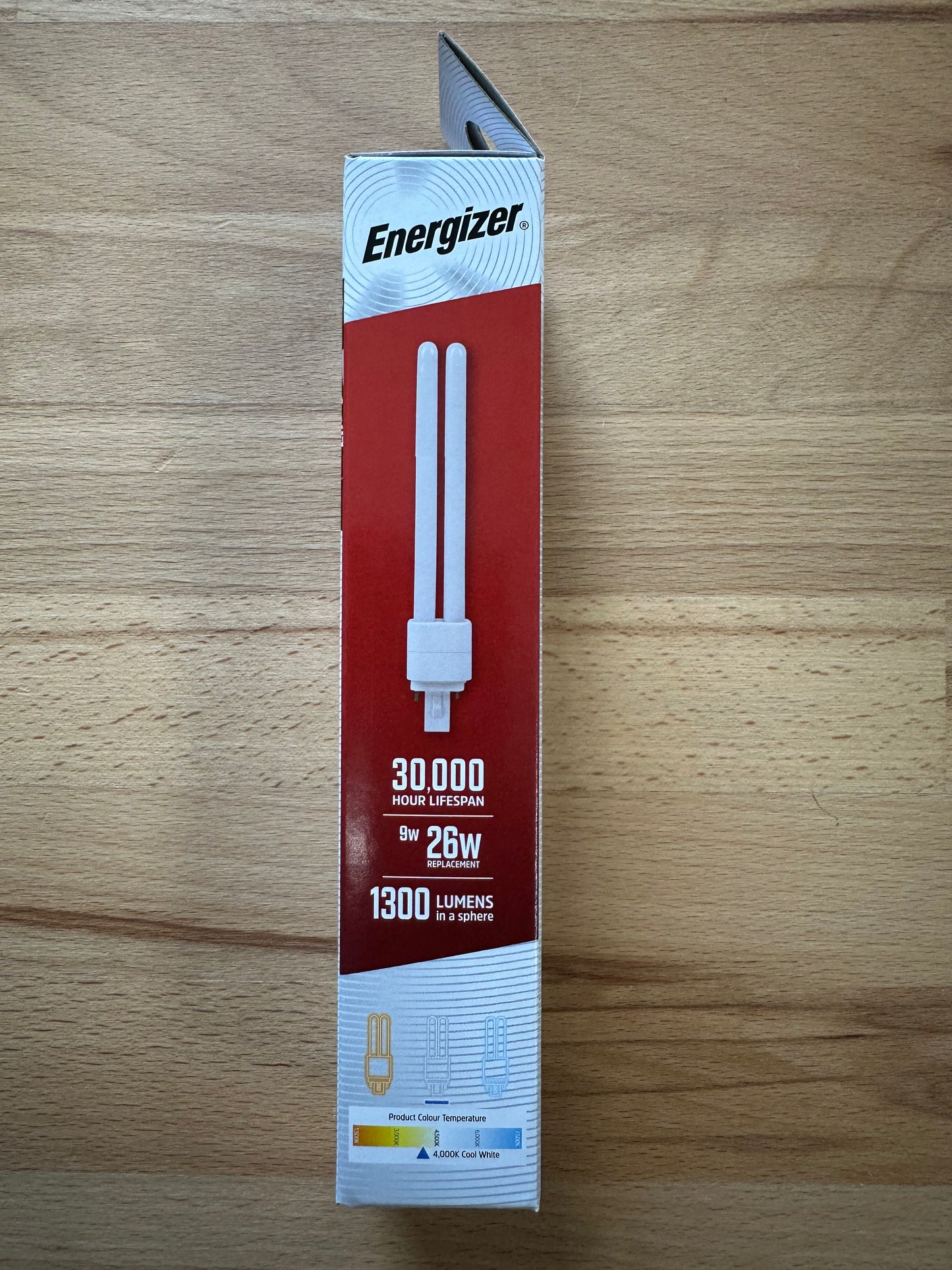 Energizer 9W=26W LED PLD (PL-C) G24d 2Pin 1300lm 4000K (Cool White) - S30423 - LED Spares