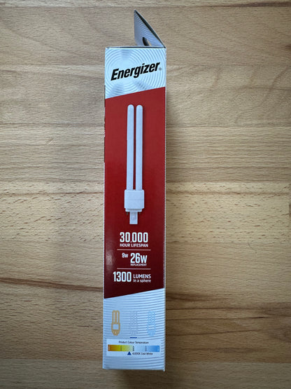 Energizer 9W=26W LED PLD (PL-C) G24d 2Pin 1300lm 4000K (Cool White) - S30423 - LED Spares