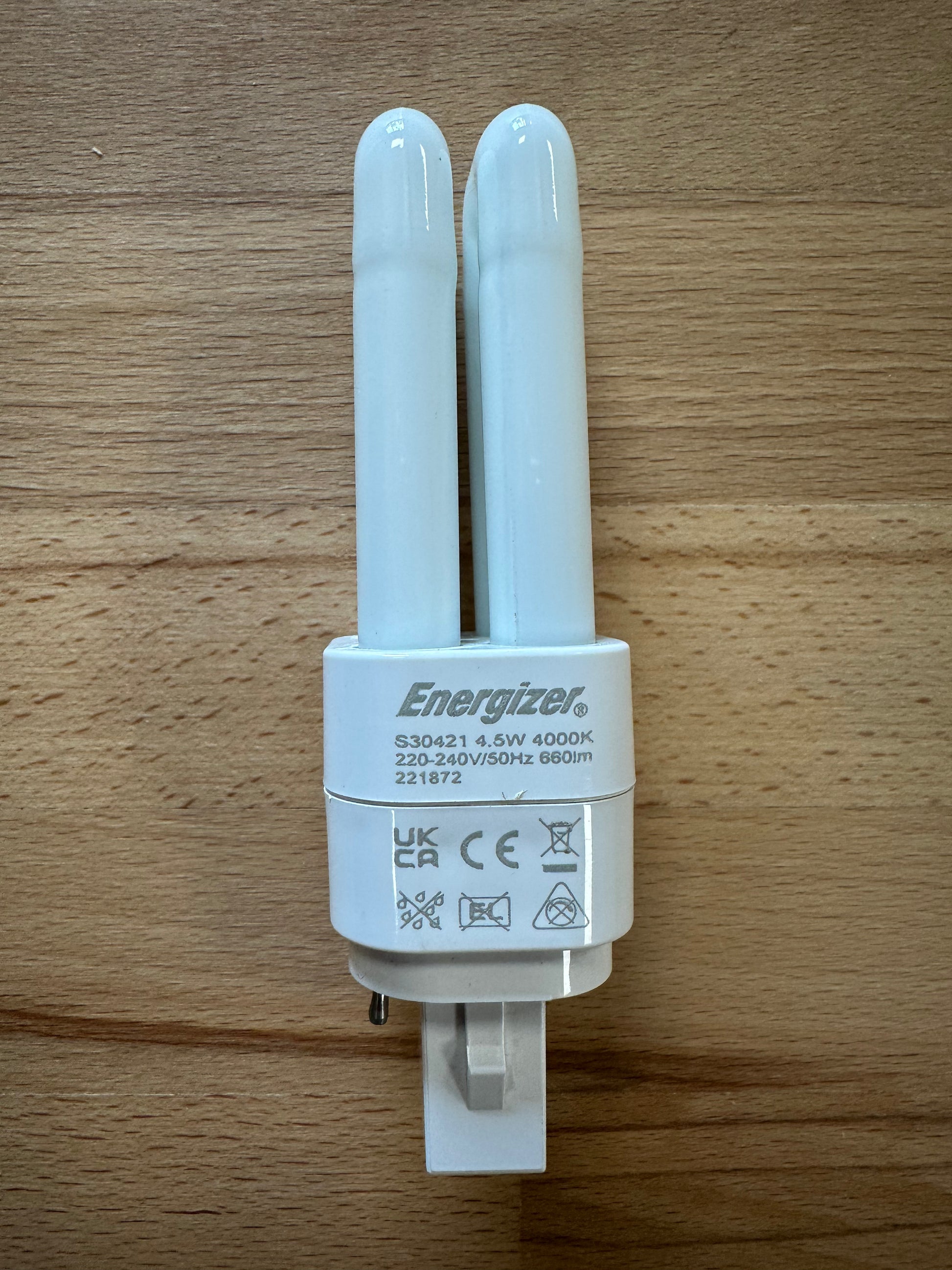 Energizer 4.5W=13W LED PLD G24d 2Pin 660lm 400K (Cool White) - S30421 - LED Retro