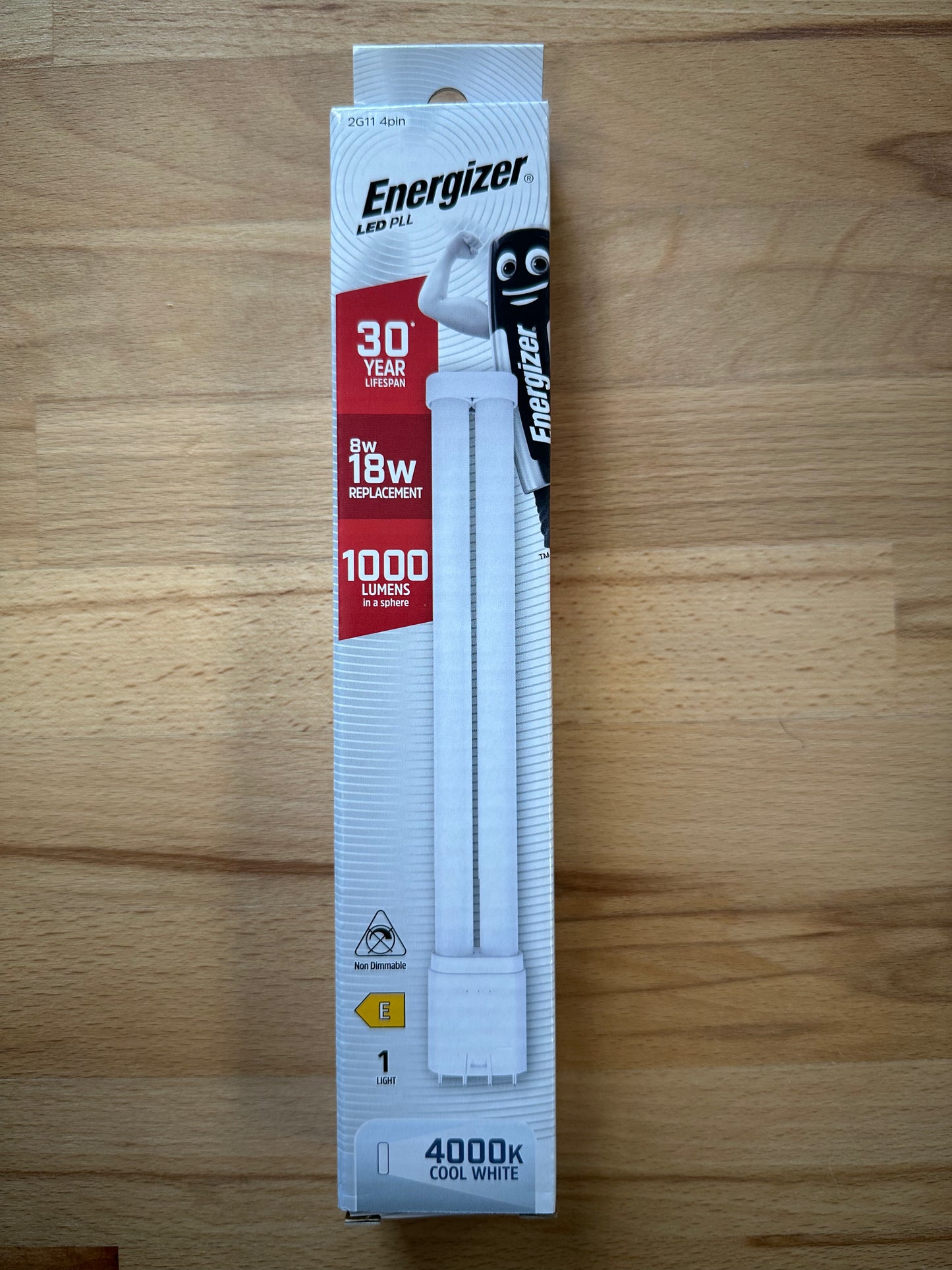 Energizer 8W=18W LED PLL 2G11 4Pin 1000lm 4000K (Cool White) - S30427 - LED Retro